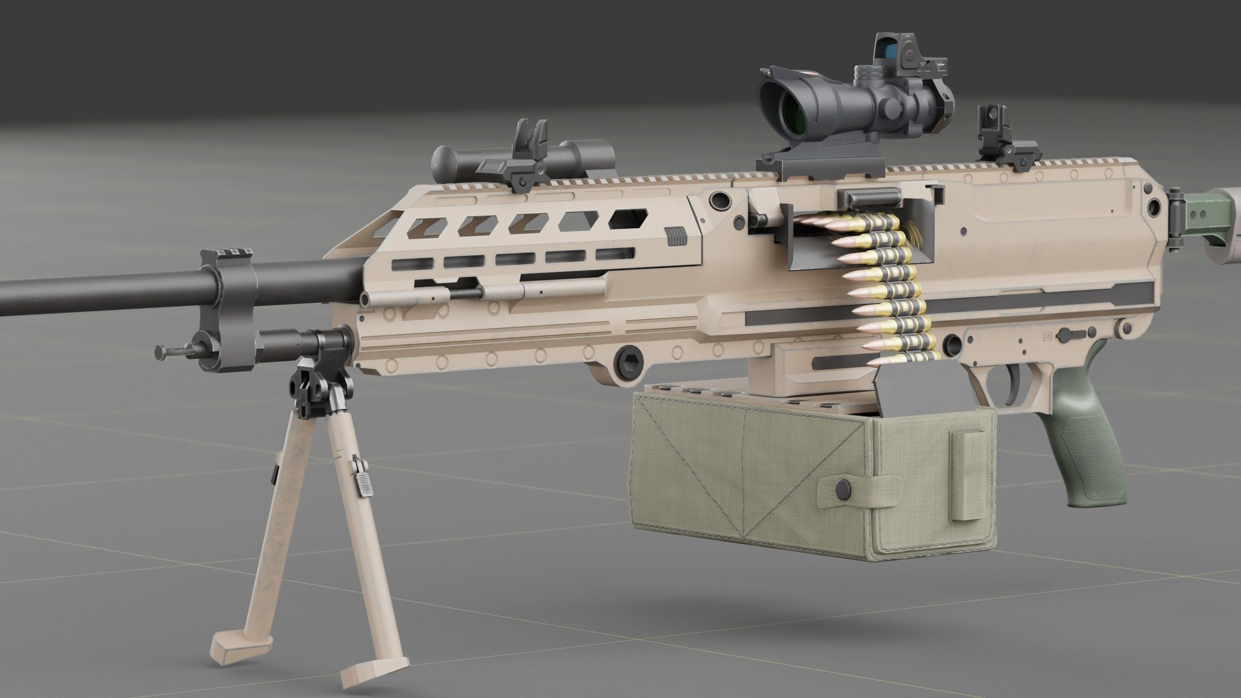 SIG SAUER MG-338 Low-poly 3D model_6