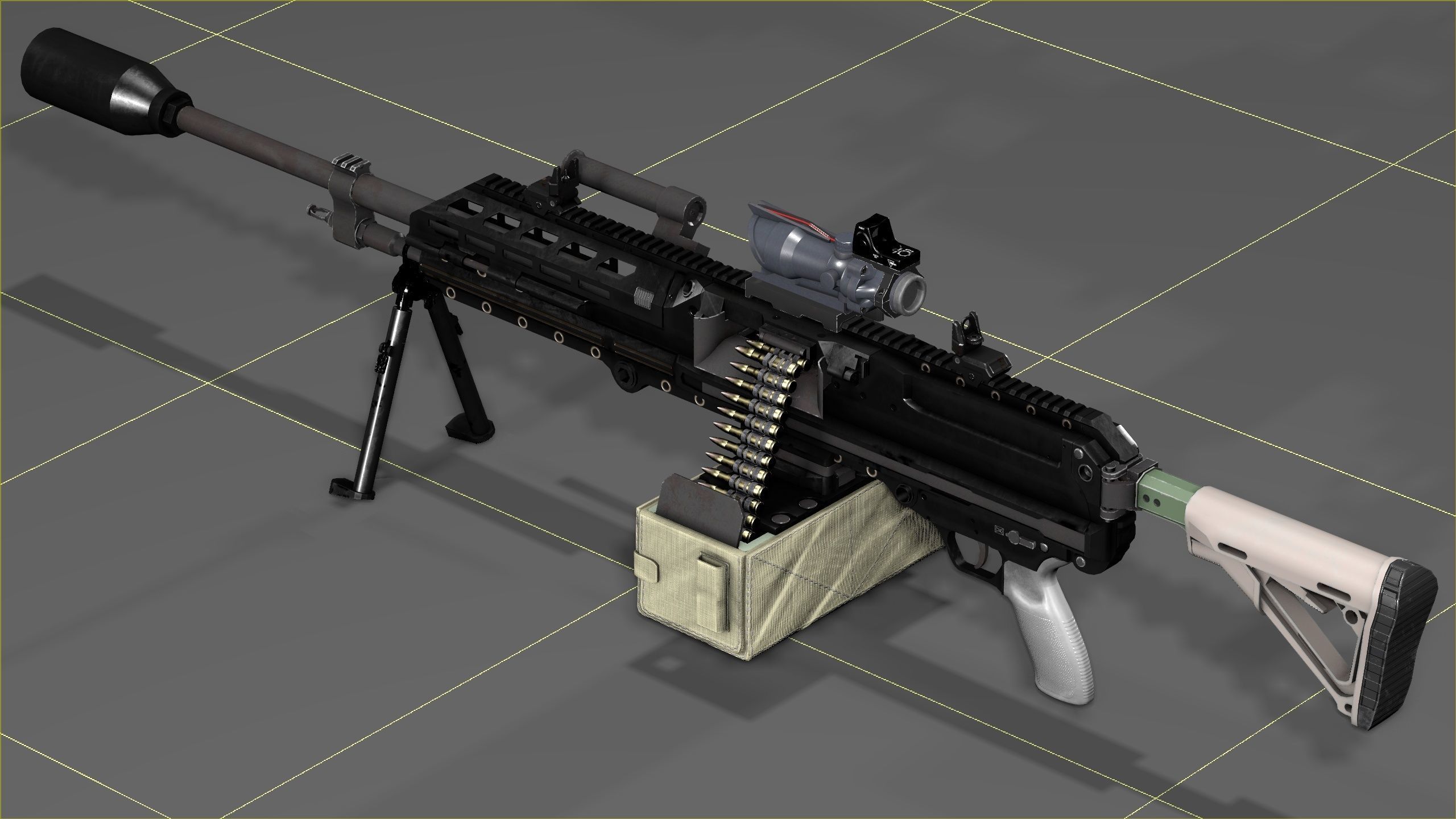 SIG SAUER MG-338 Low-poly 3D model_19
