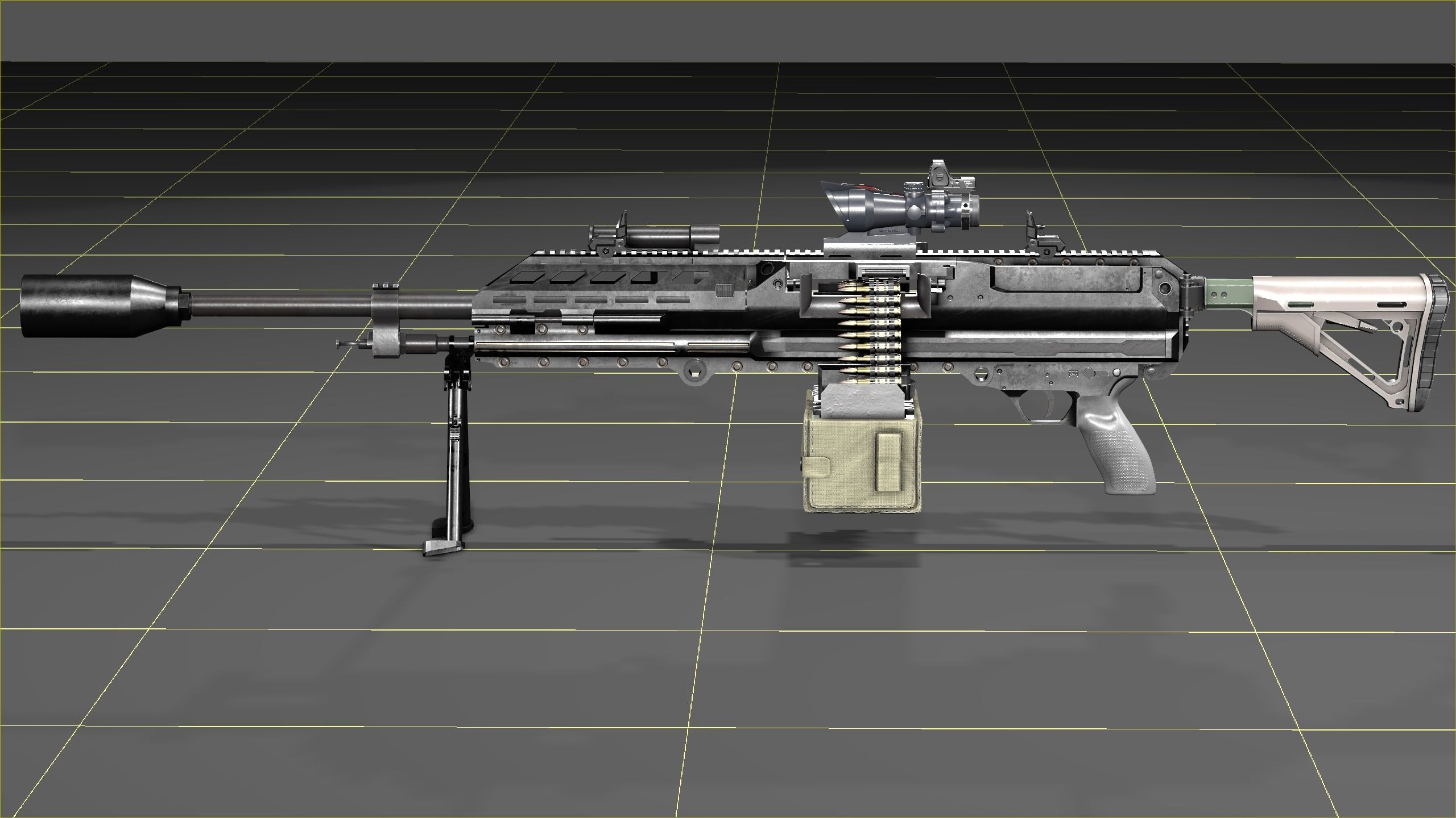 SIG SAUER MG-338 Low-poly 3D model_40