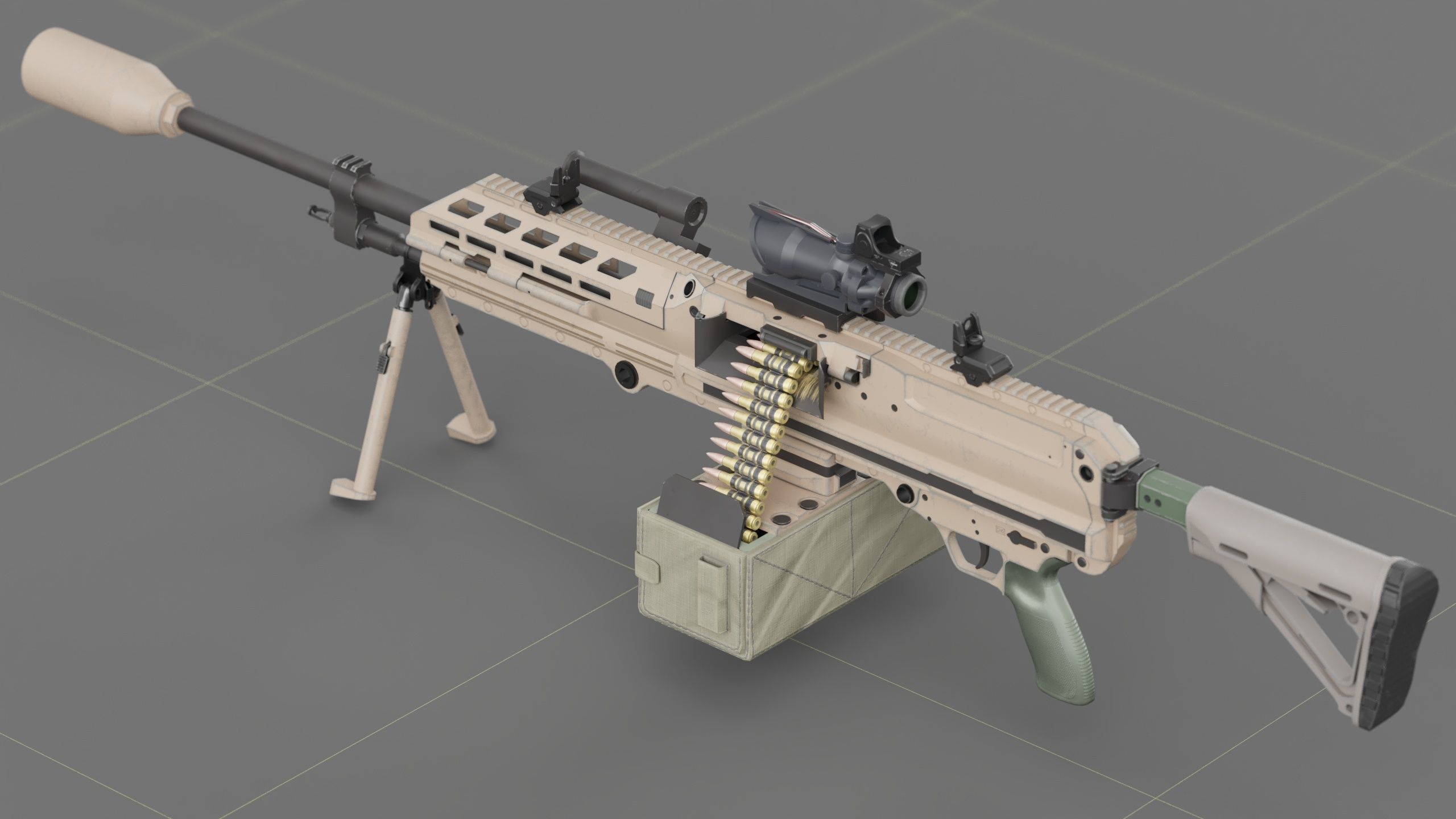 SIG SAUER MG-338 Low-poly 3D model_2