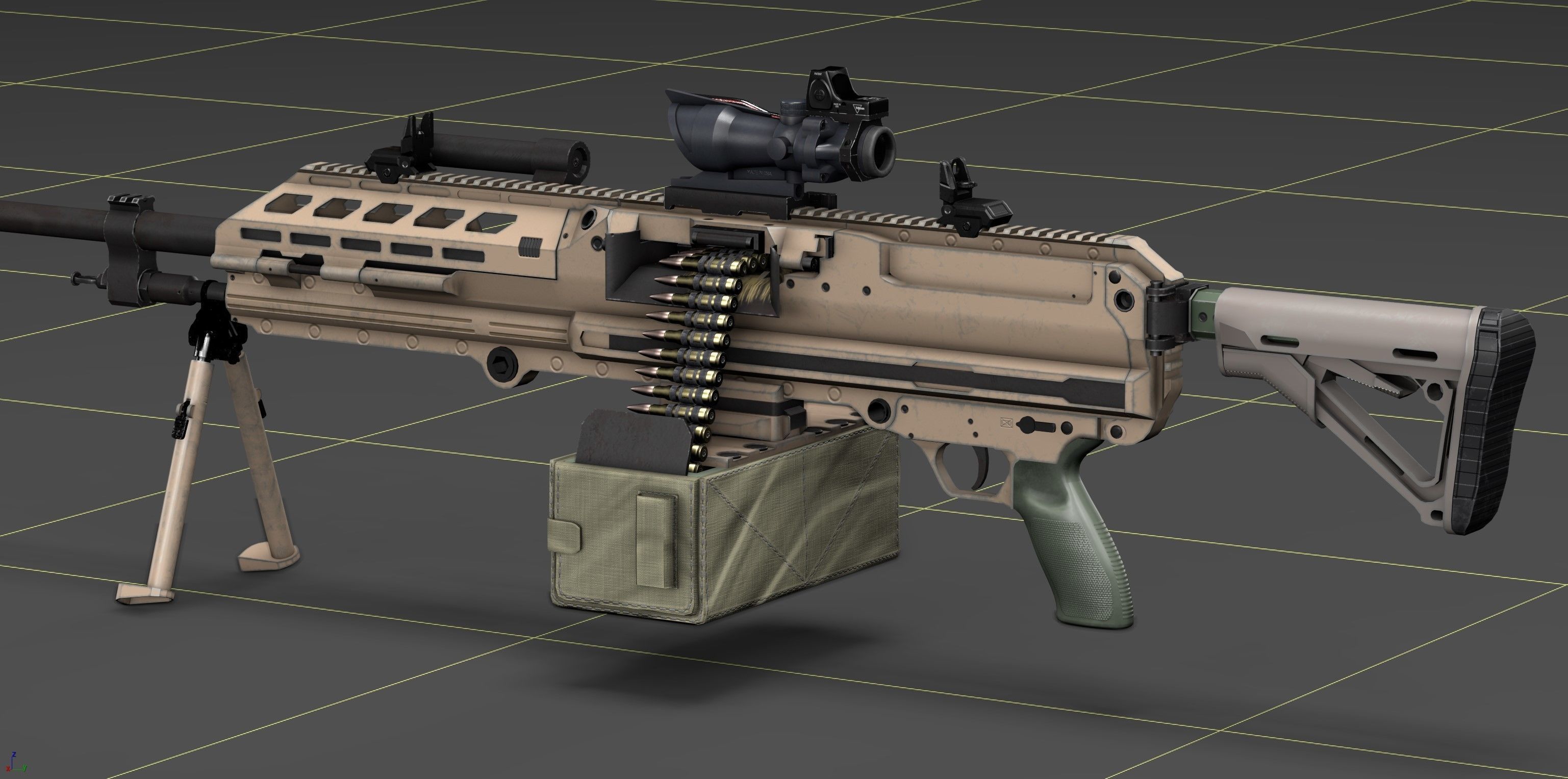 SIG SAUER MG-338 Low-poly 3D model_12