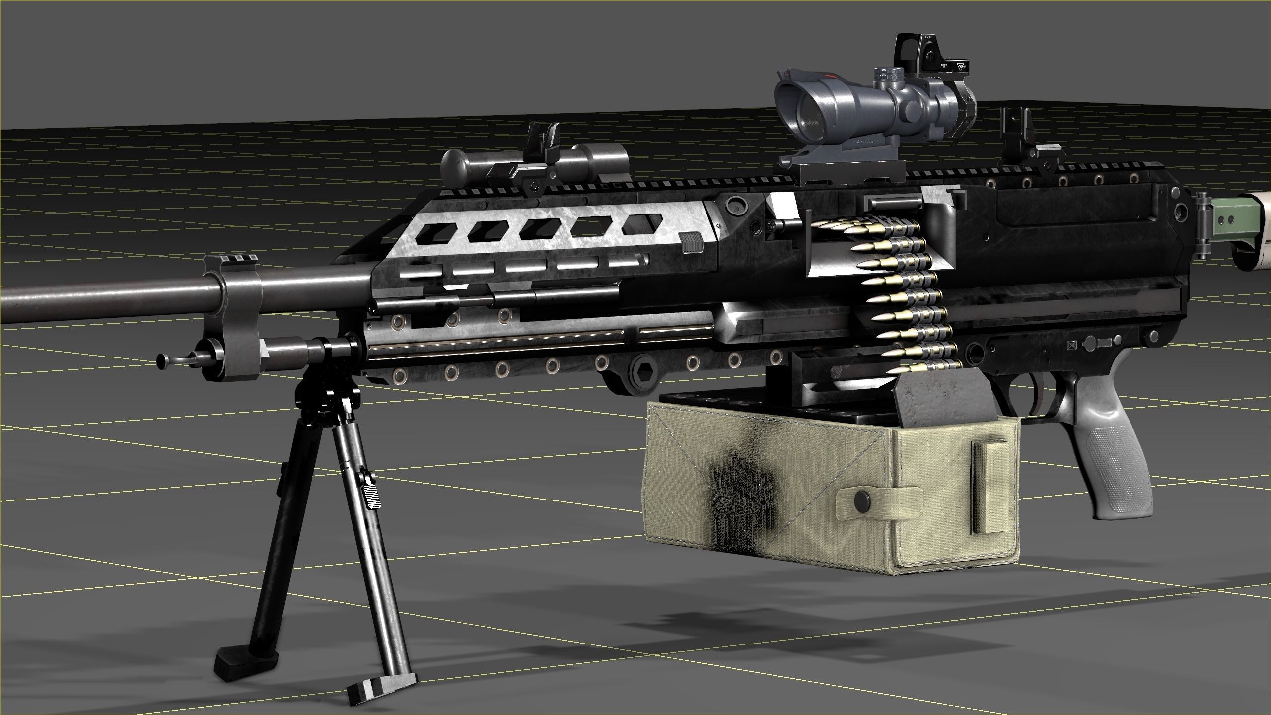 SIG SAUER MG-338 Low-poly 3D model_31