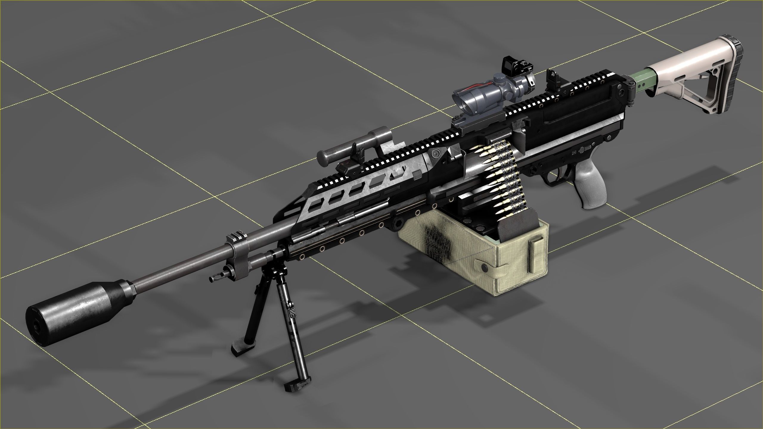 SIG SAUER MG-338 Low-poly 3D model_16