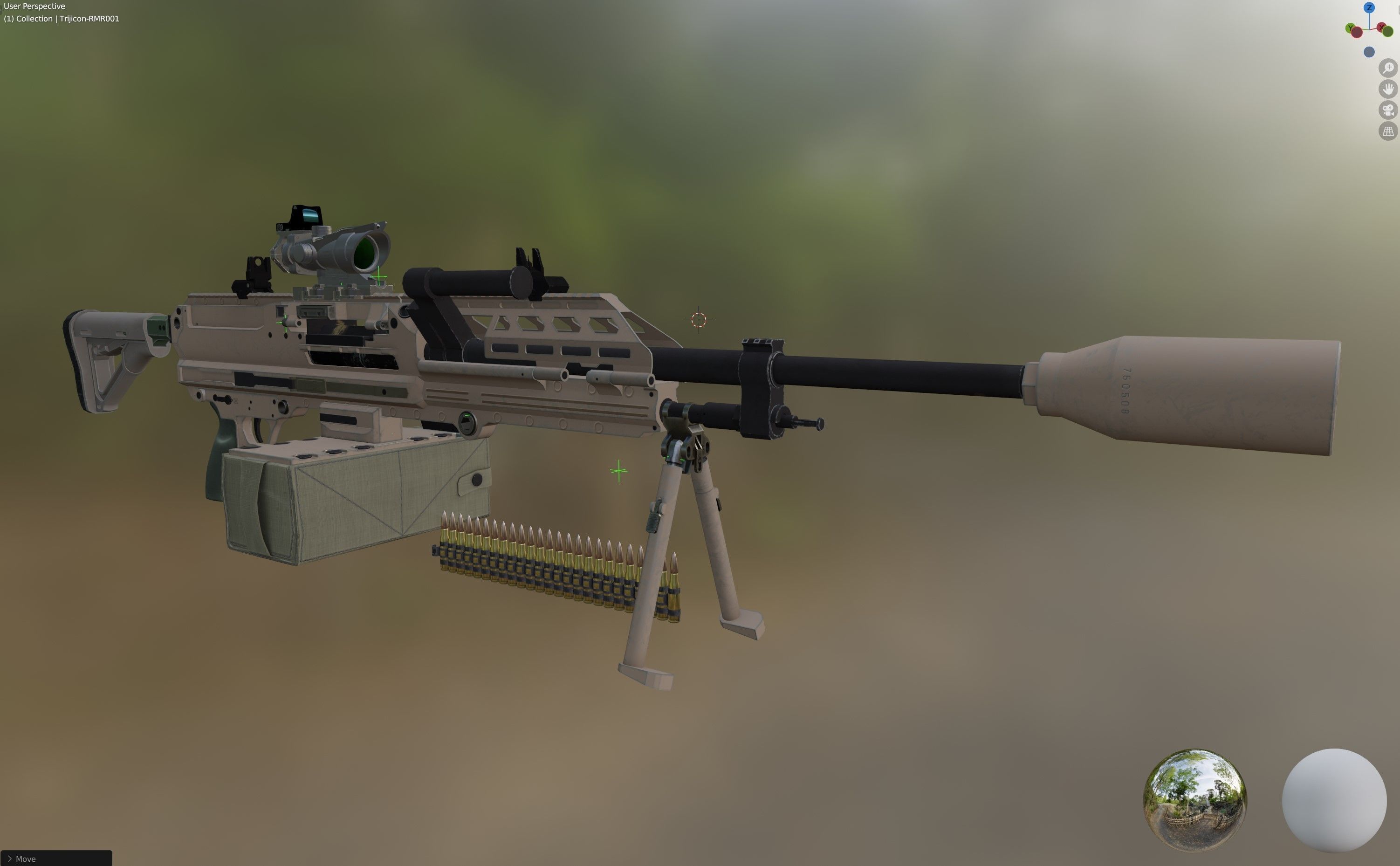 SIG SAUER MG-338 Low-poly 3D model_41