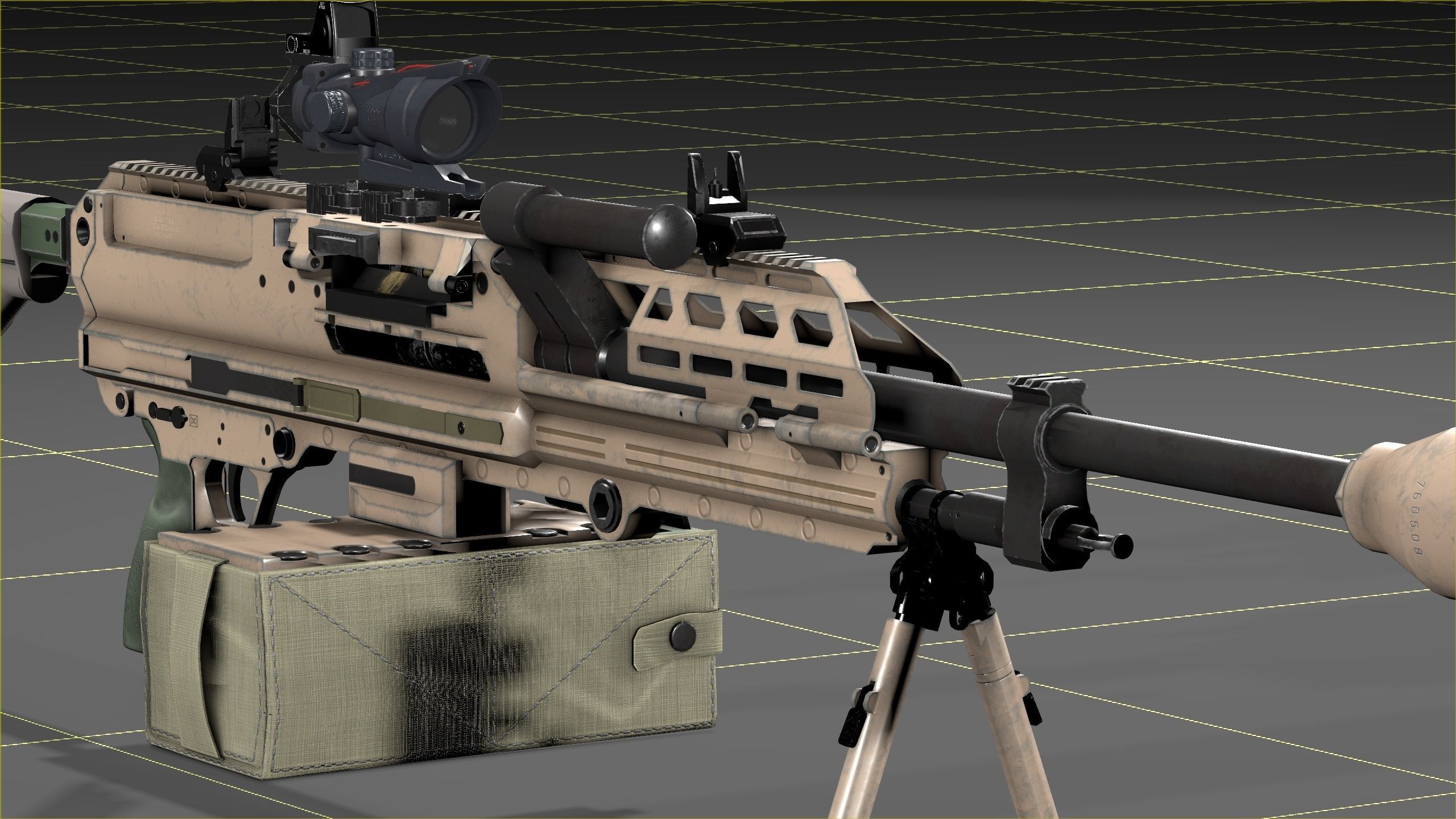 SIG SAUER MG-338 Low-poly 3D model_32