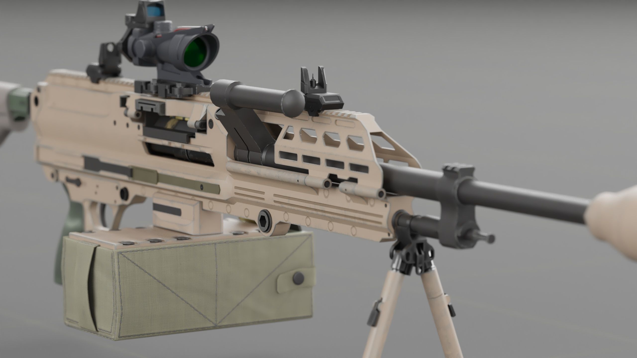 SIG SAUER MG-338 Low-poly 3D model_7