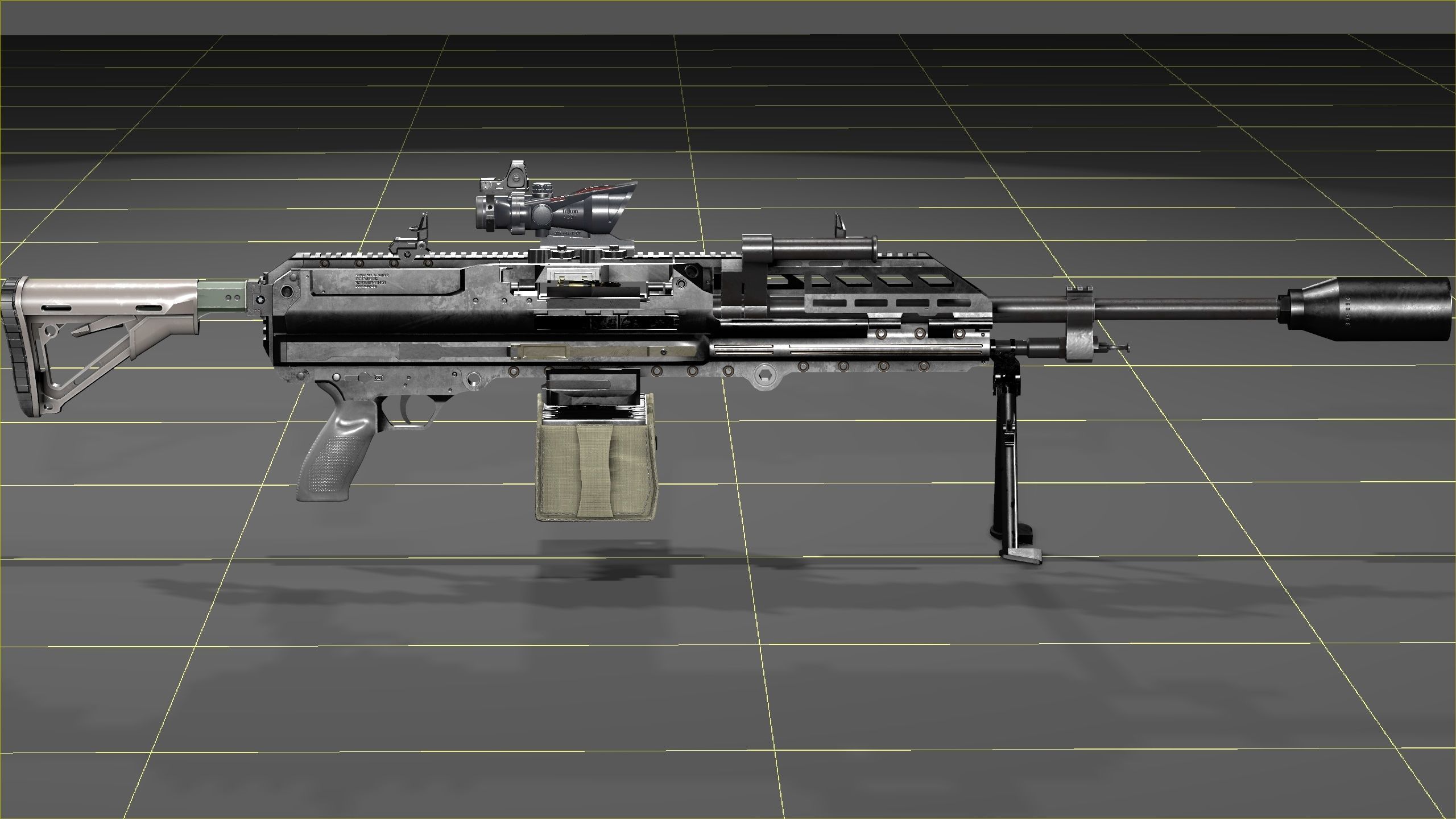 SIG SAUER MG-338 Low-poly 3D model_37