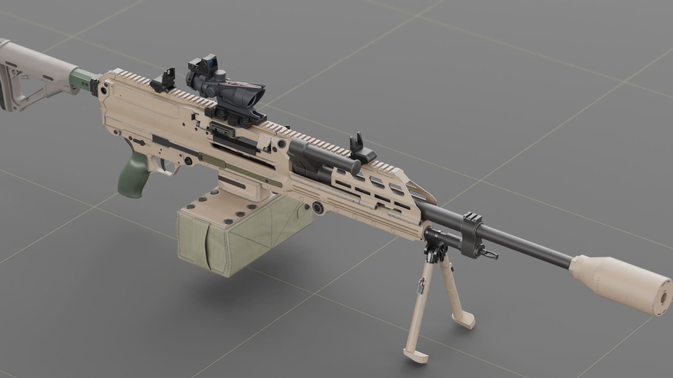 SIG SAUER MG-338 Low-poly 3D model_4