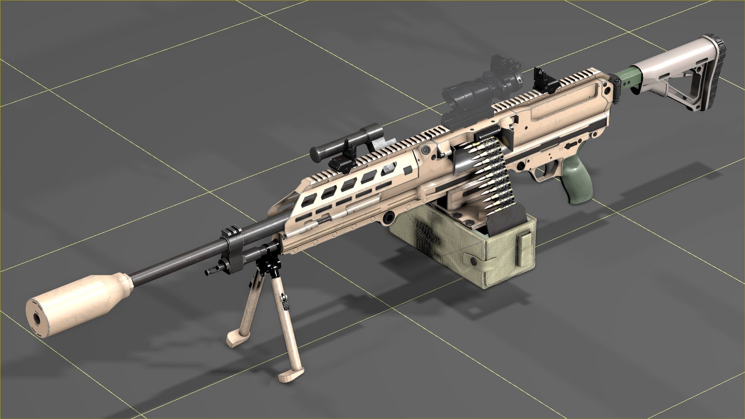 SIG SAUER MG-338 Low-poly 3D model_14