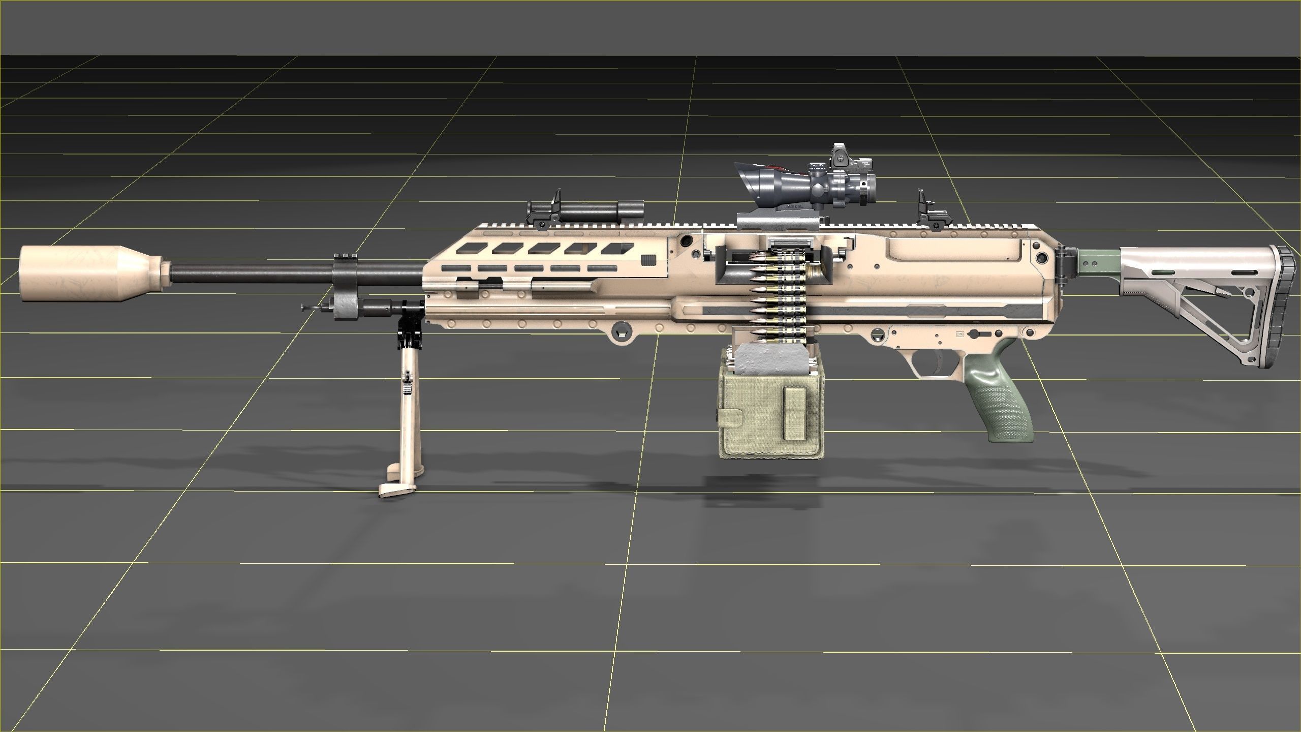 SIG SAUER MG-338 Low-poly 3D model_38