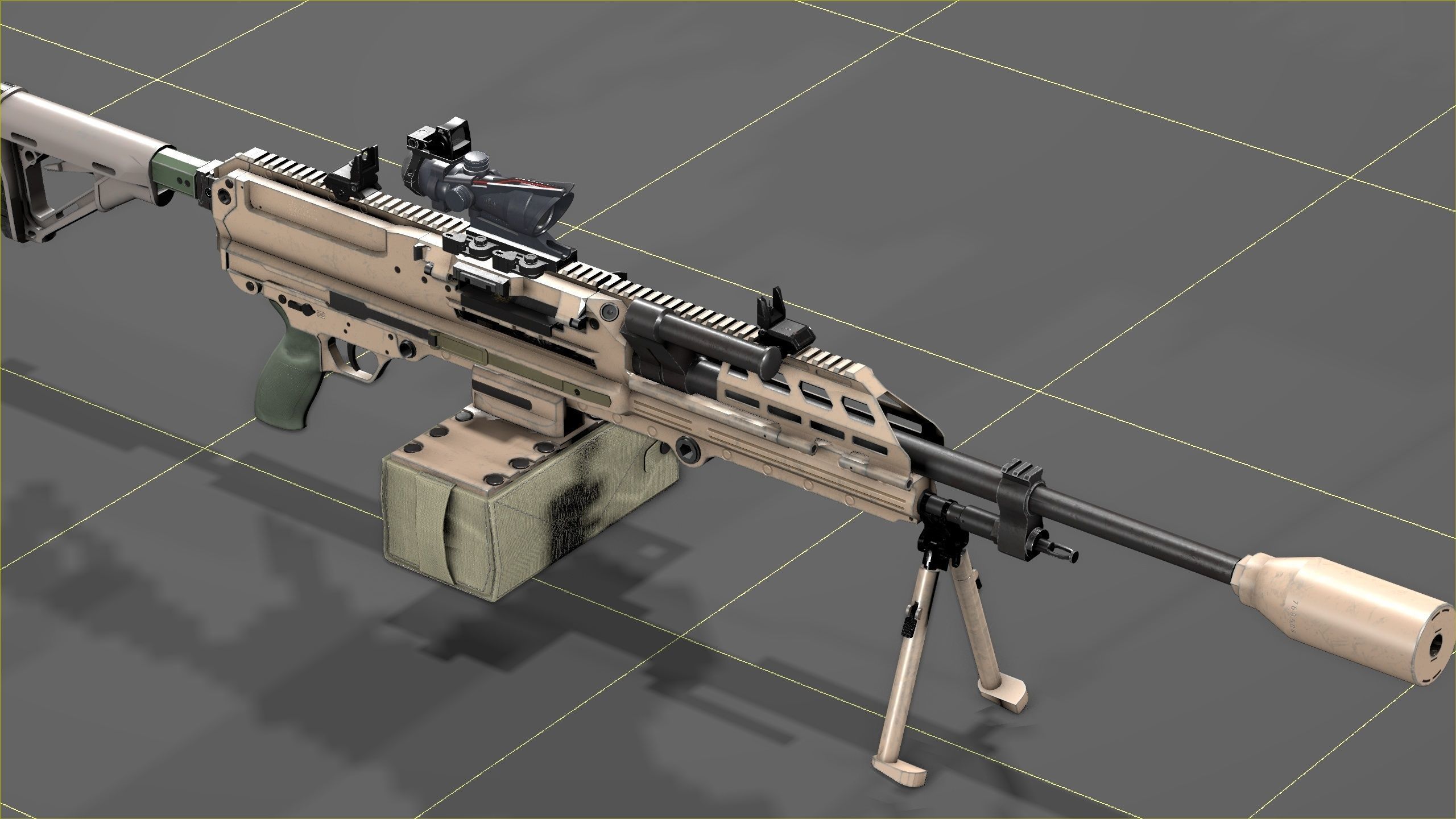SIG SAUER MG-338 Low-poly 3D model_23