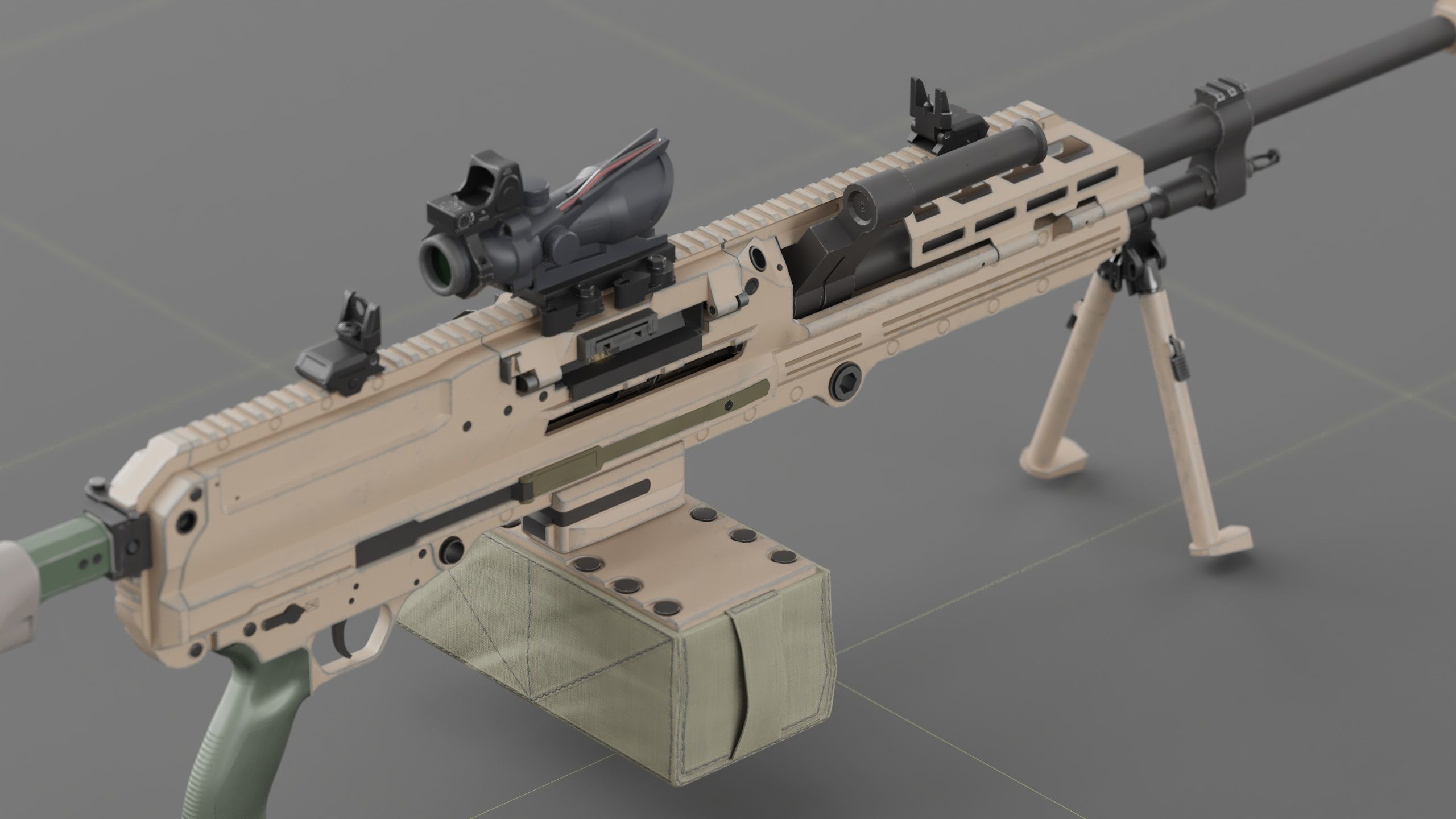 SIG SAUER MG-338 Low-poly 3D model_3