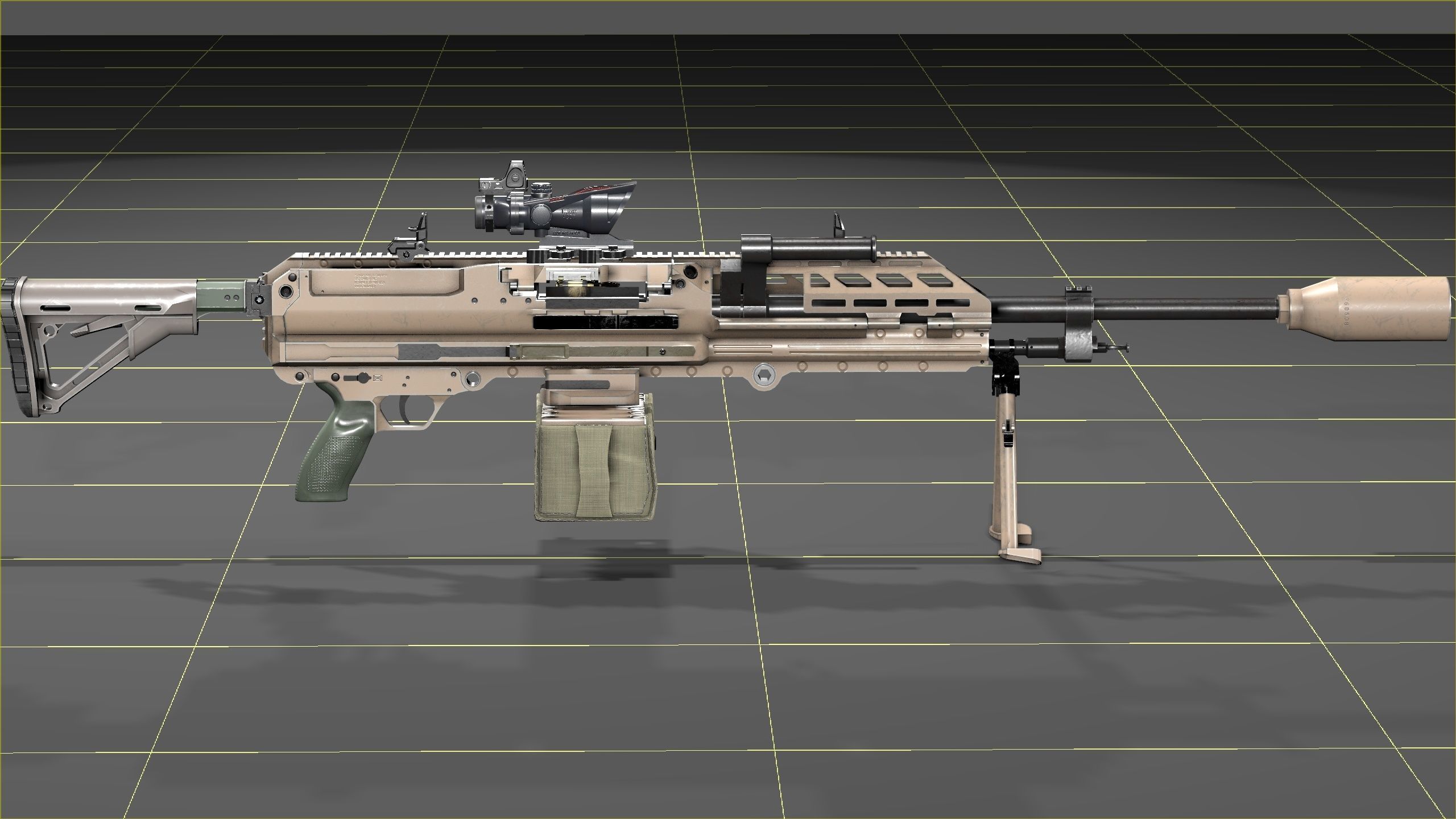 SIG SAUER MG-338 Low-poly 3D model_35