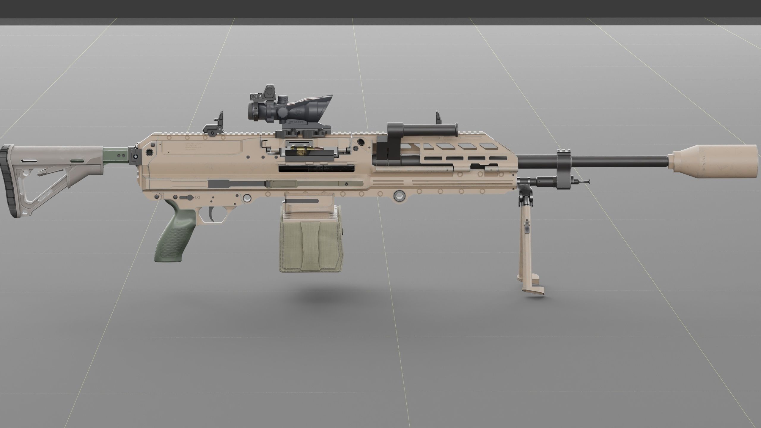 SIG SAUER MG-338 Low-poly 3D model_8
