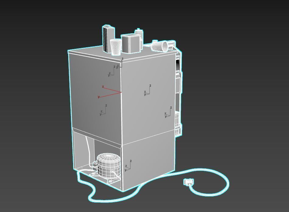 Old Dirty Mini Fridge 3D model_13