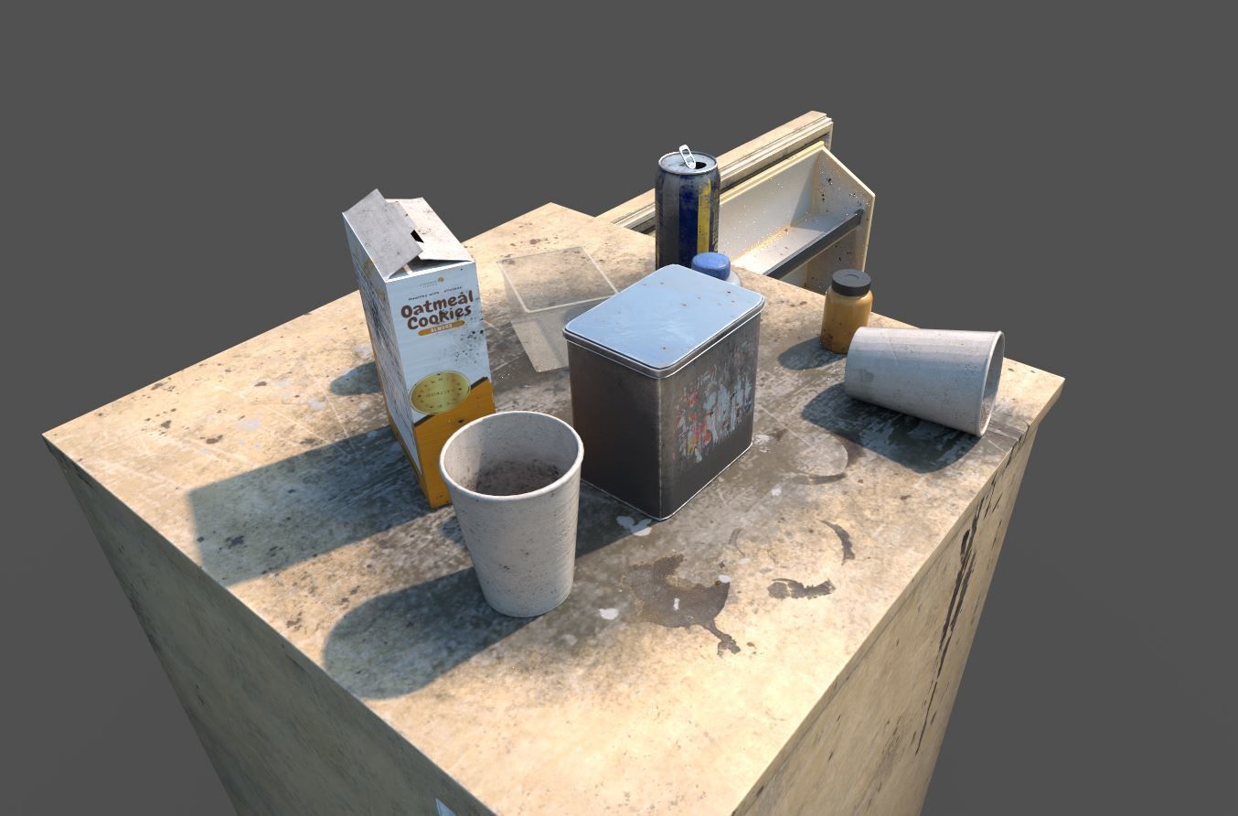 Old Dirty Mini Fridge 3D model_1