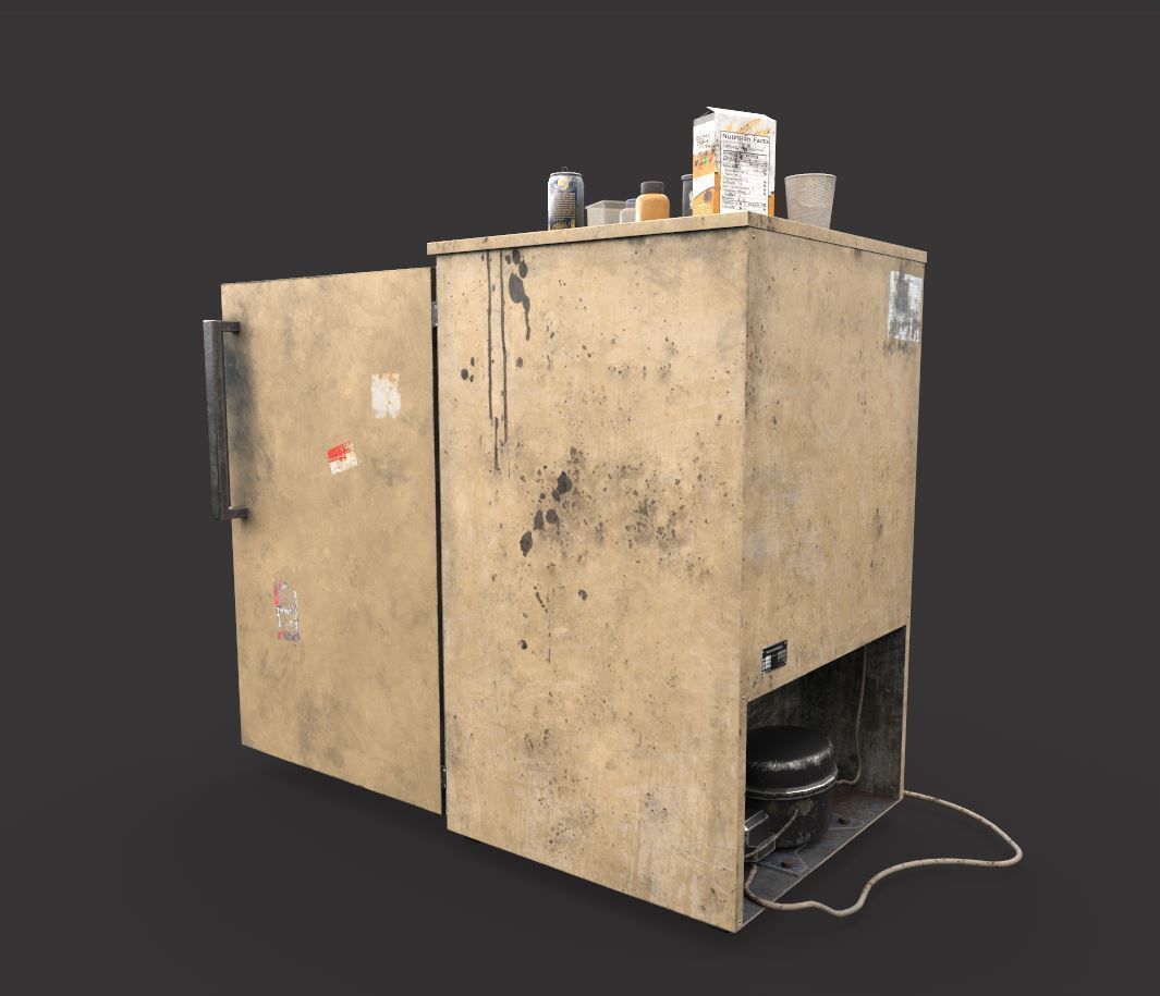 Old Dirty Mini Fridge 3D model_6