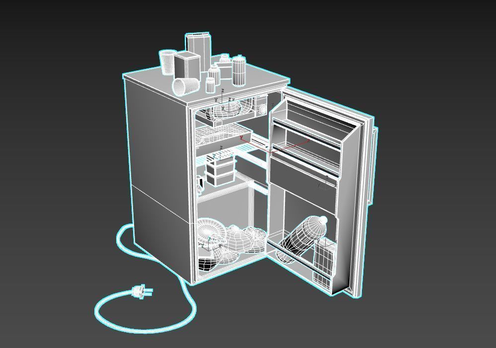 Old Dirty Mini Fridge 3D model_11