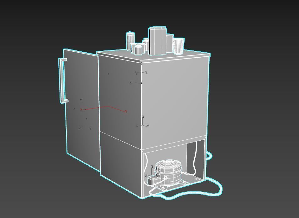 Old Dirty Mini Fridge 3D model_14
