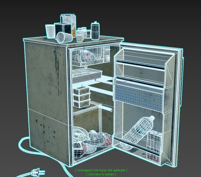 Old Dirty Mini Fridge 3D model_12