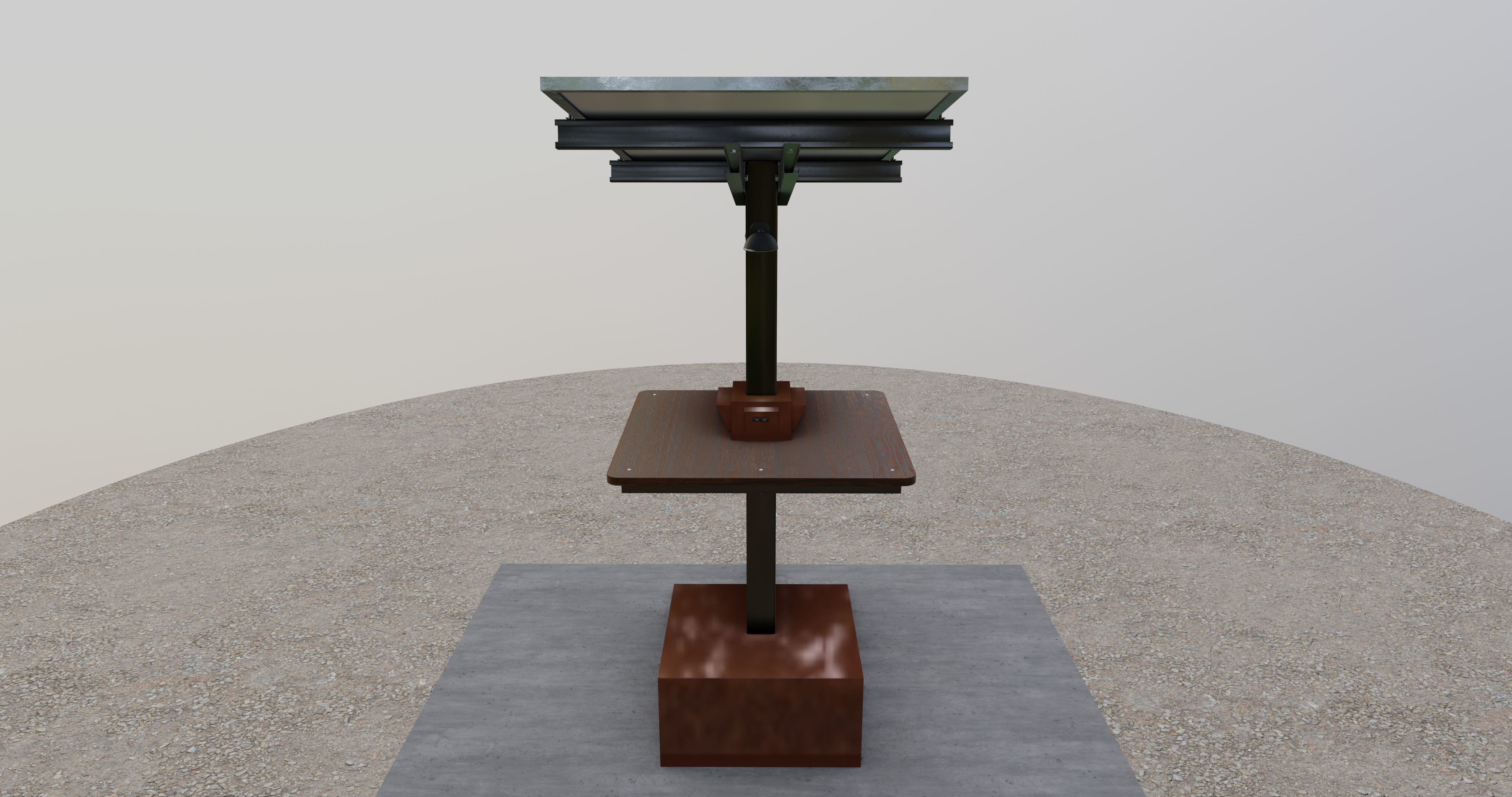 Solar Pergola Type-3 Black and White 3D model_5