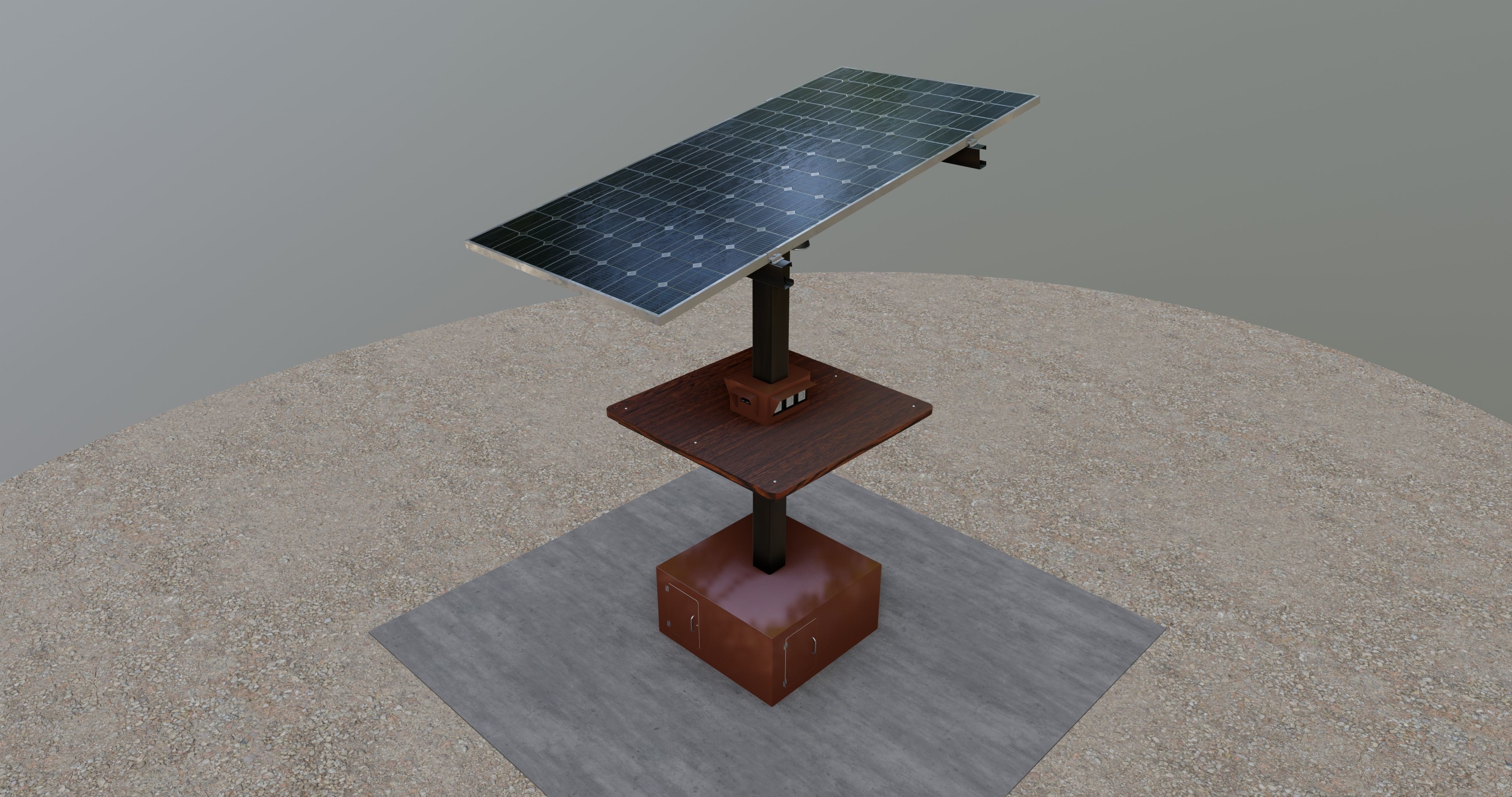Solar Pergola Type-3 Black and White 3D model_1