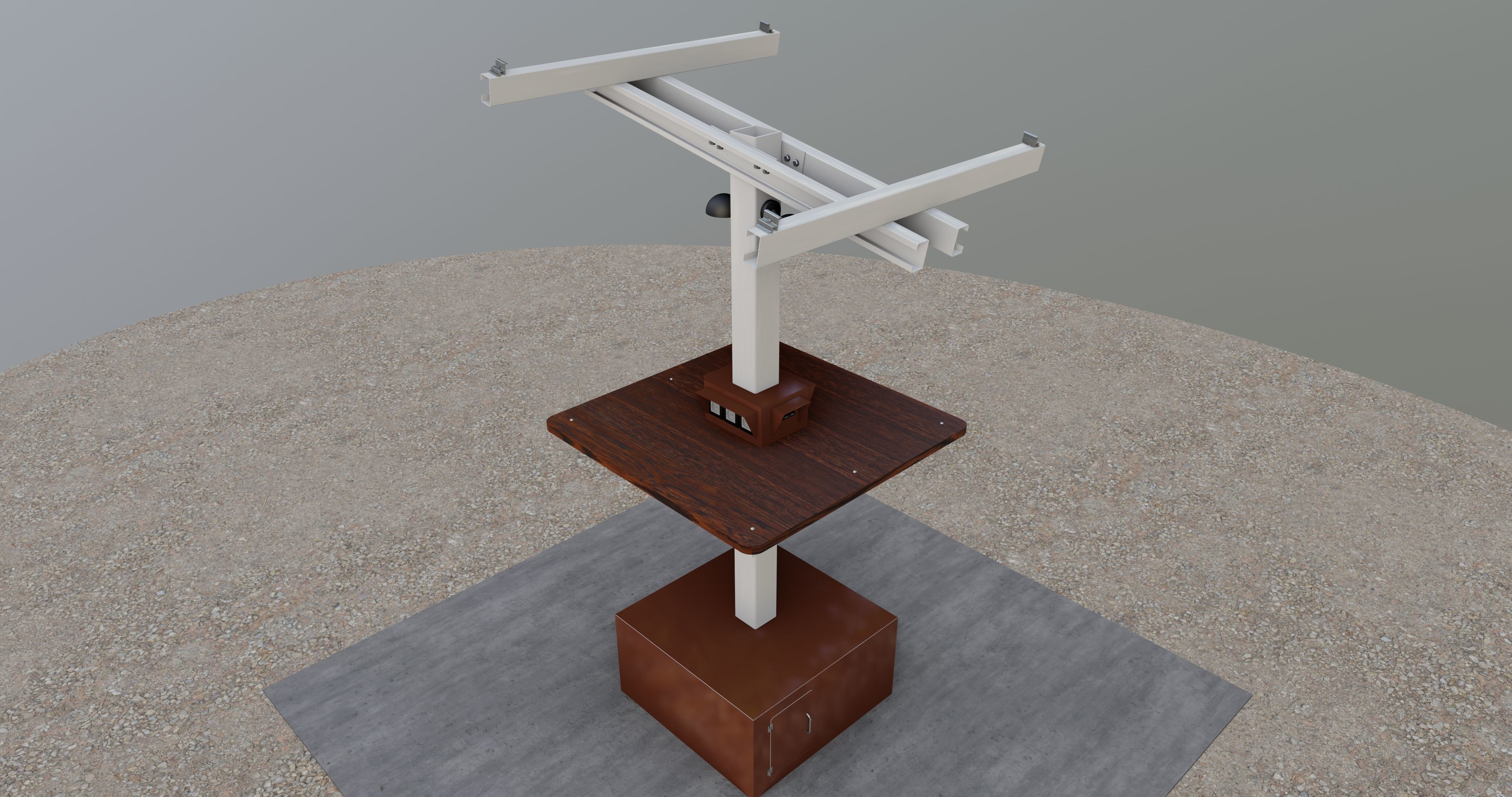 Solar Pergola Type-3 Black and White 3D model_28