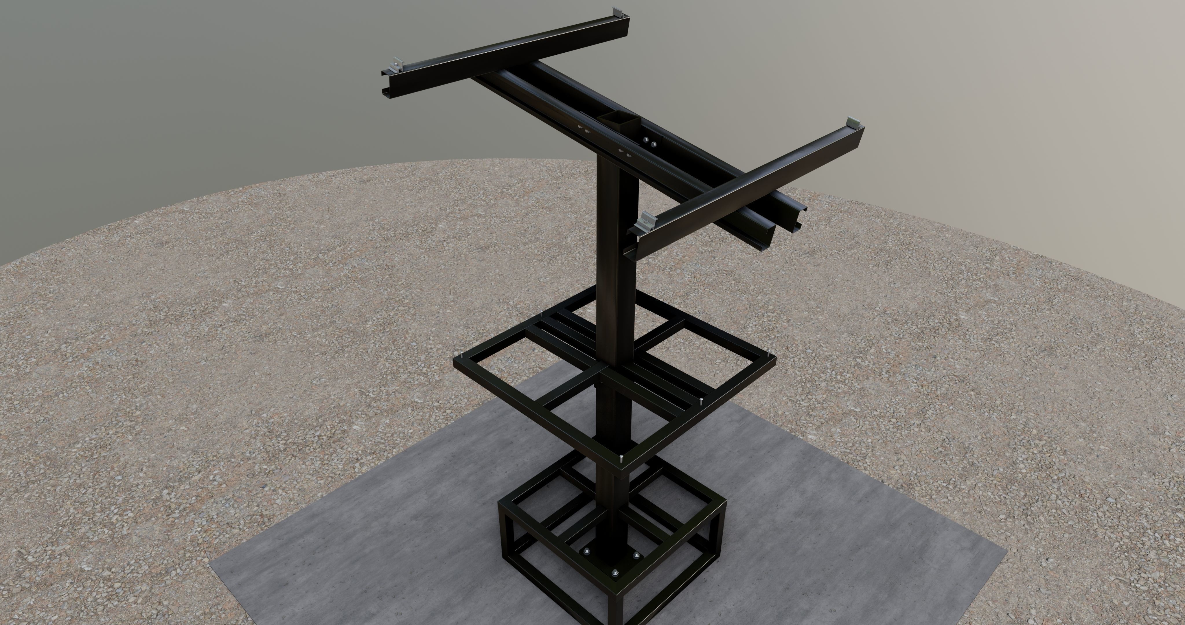 Solar Pergola Type-3 Black and White 3D model_14