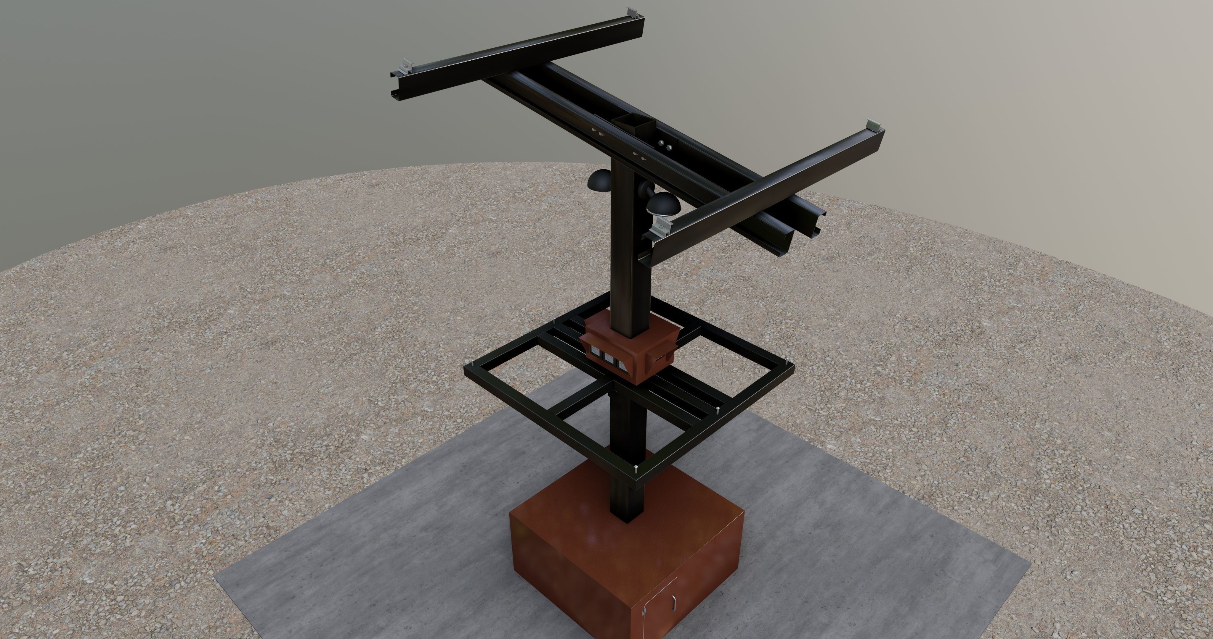 Solar Pergola Type-3 Black and White 3D model_13