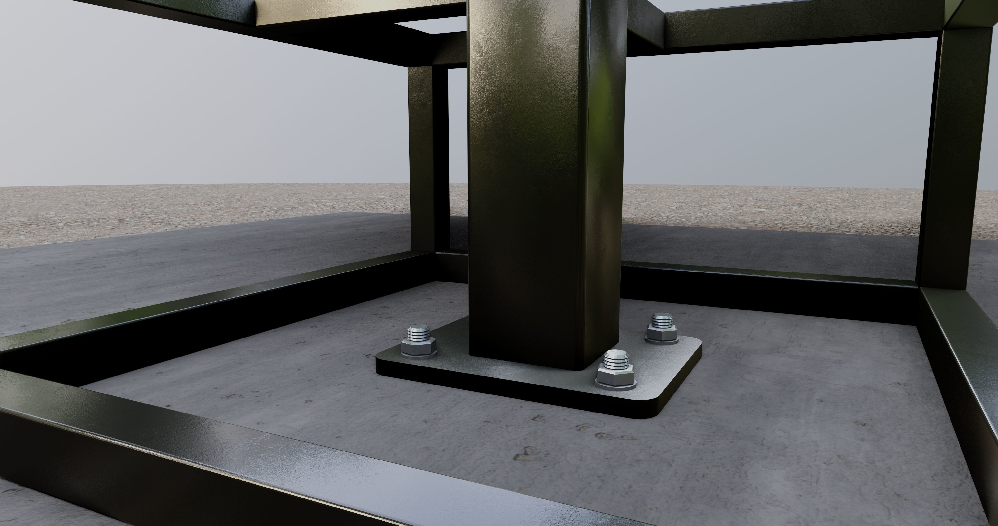 Solar Pergola Type-3 Black and White 3D model_17