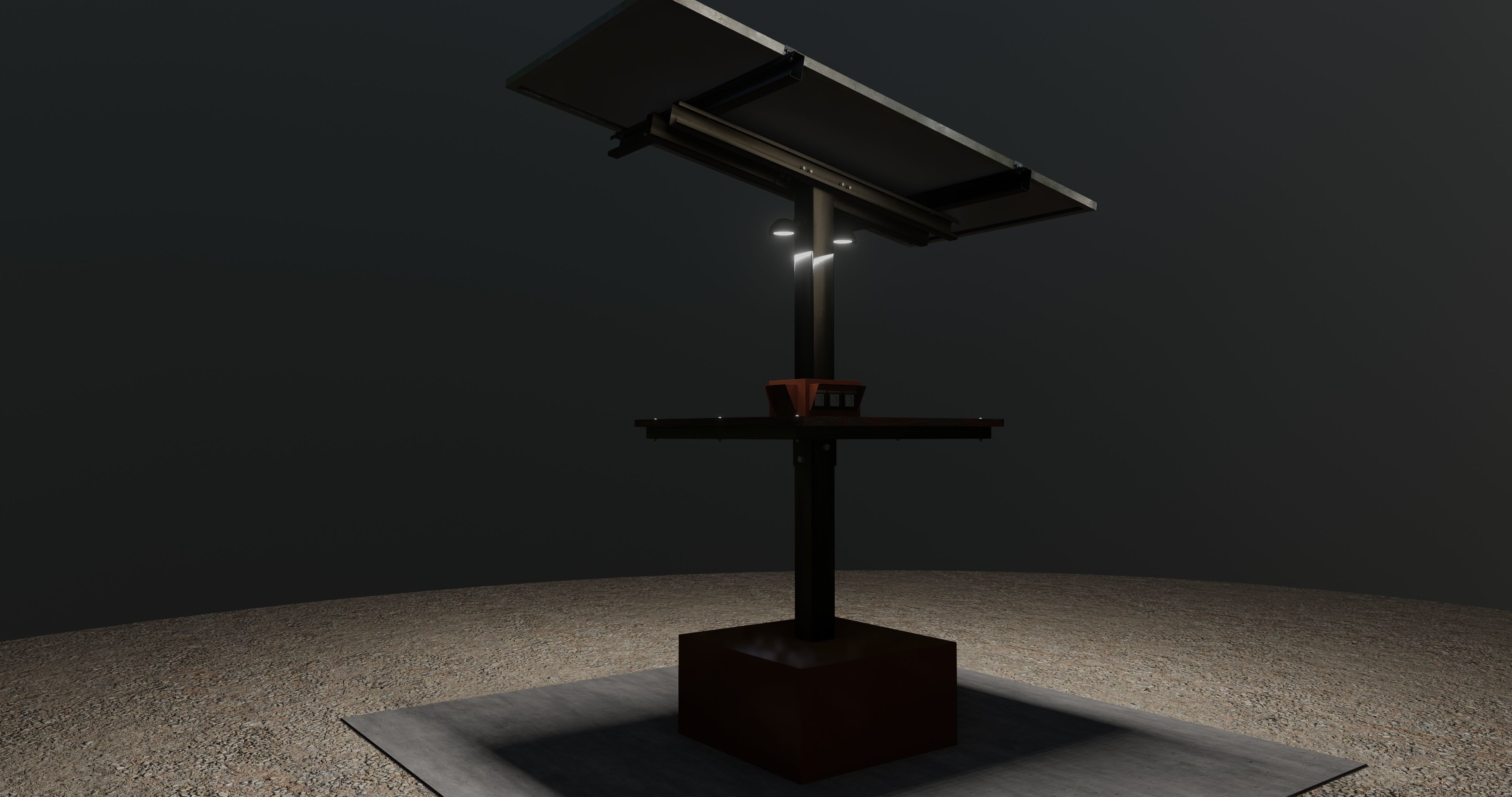 Solar Pergola Type-3 Black and White 3D model_24