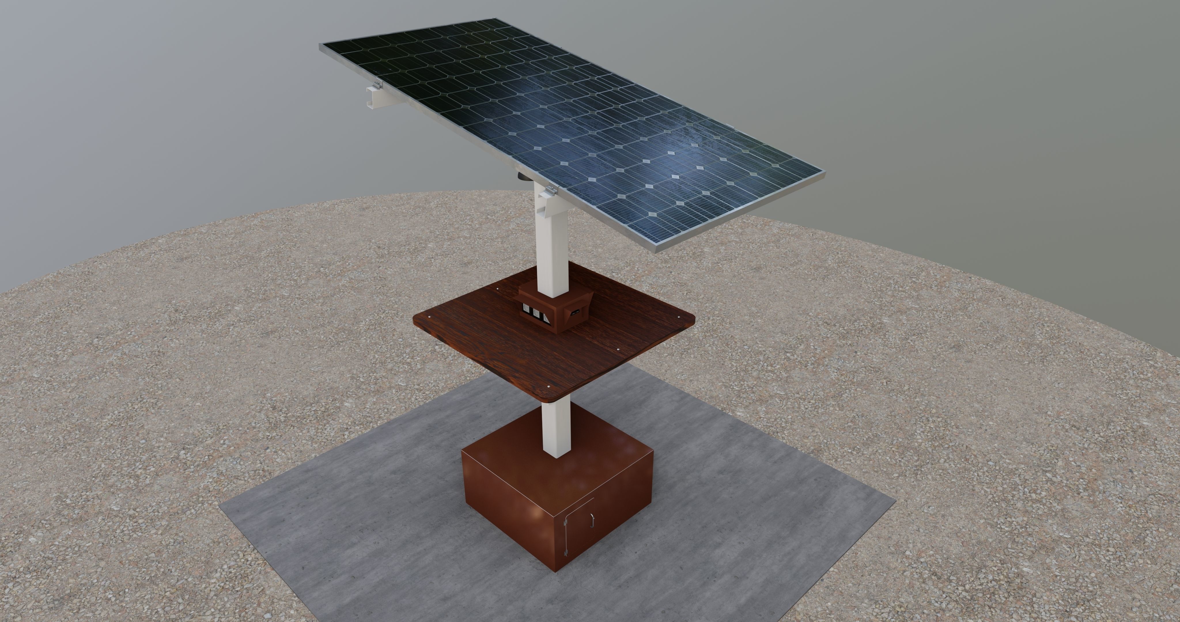 Solar Pergola Type-3 Black and White 3D model_26