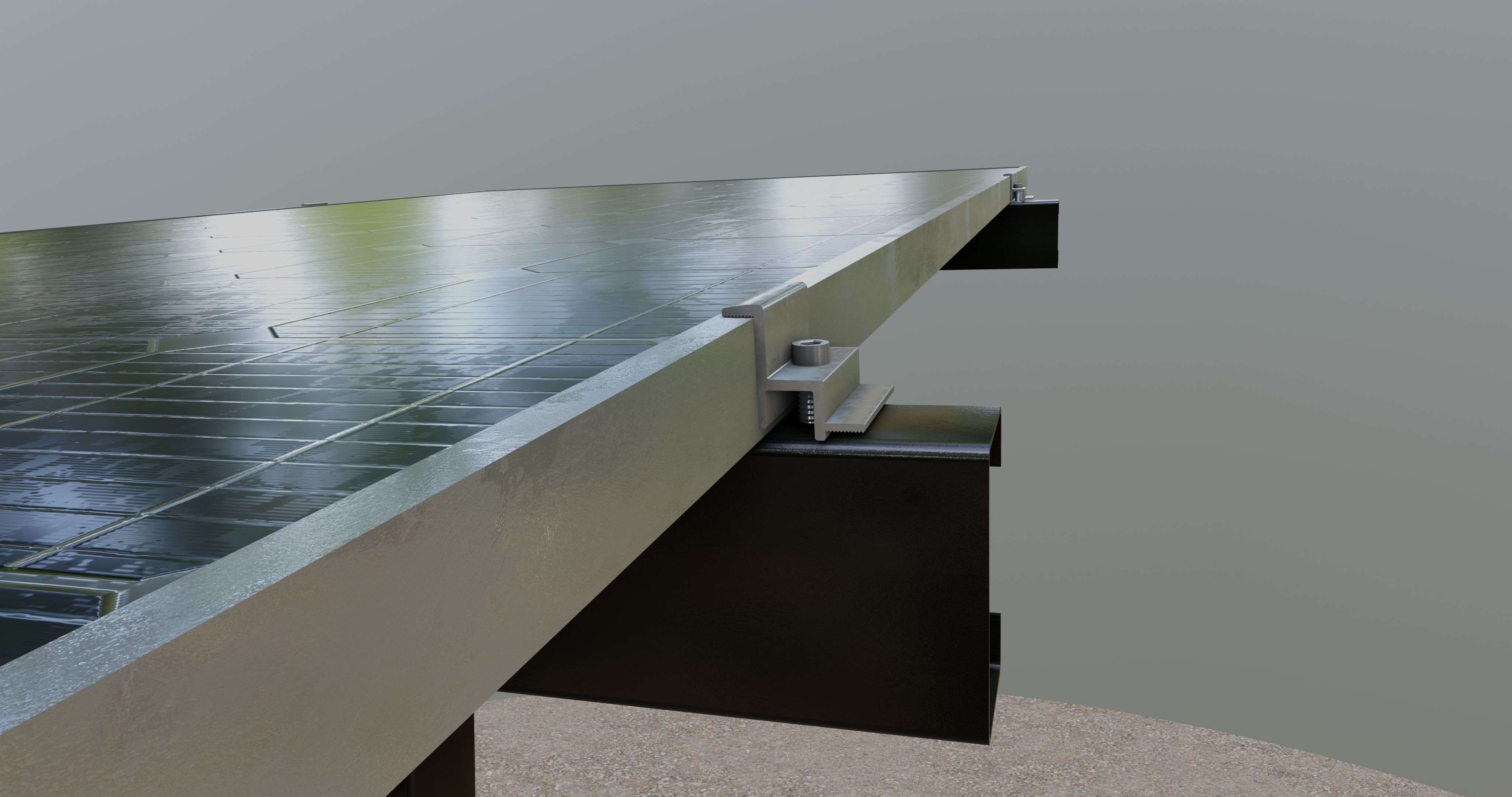 Solar Pergola Type-3 Black and White 3D model_11