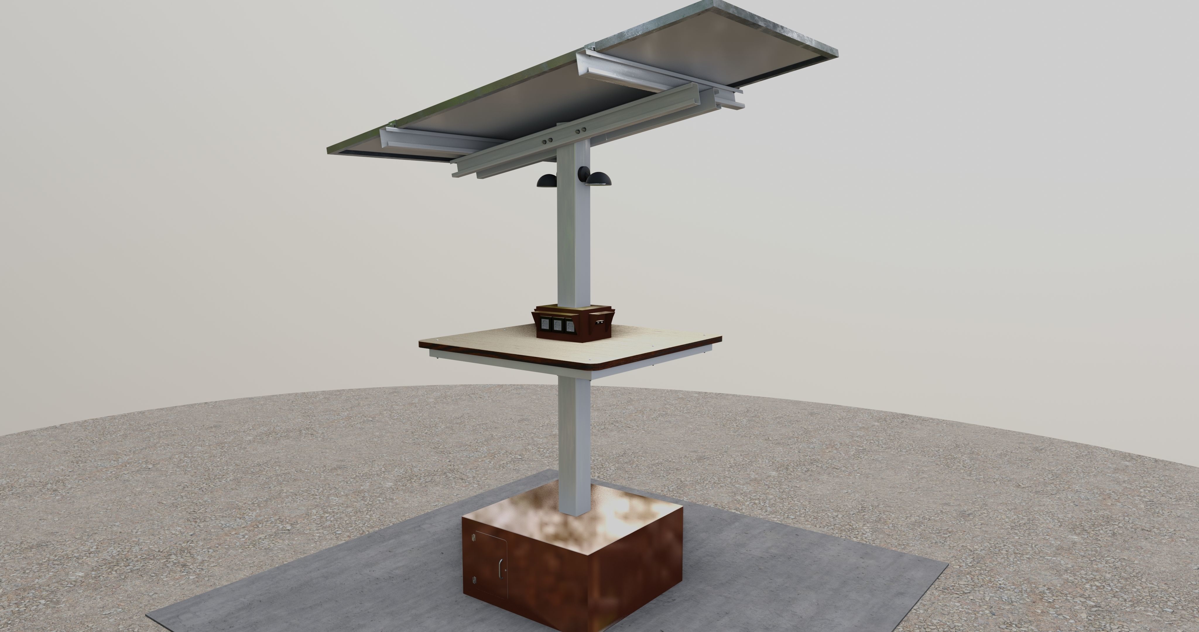 Solar Pergola Type-3 Black and White 3D model_27