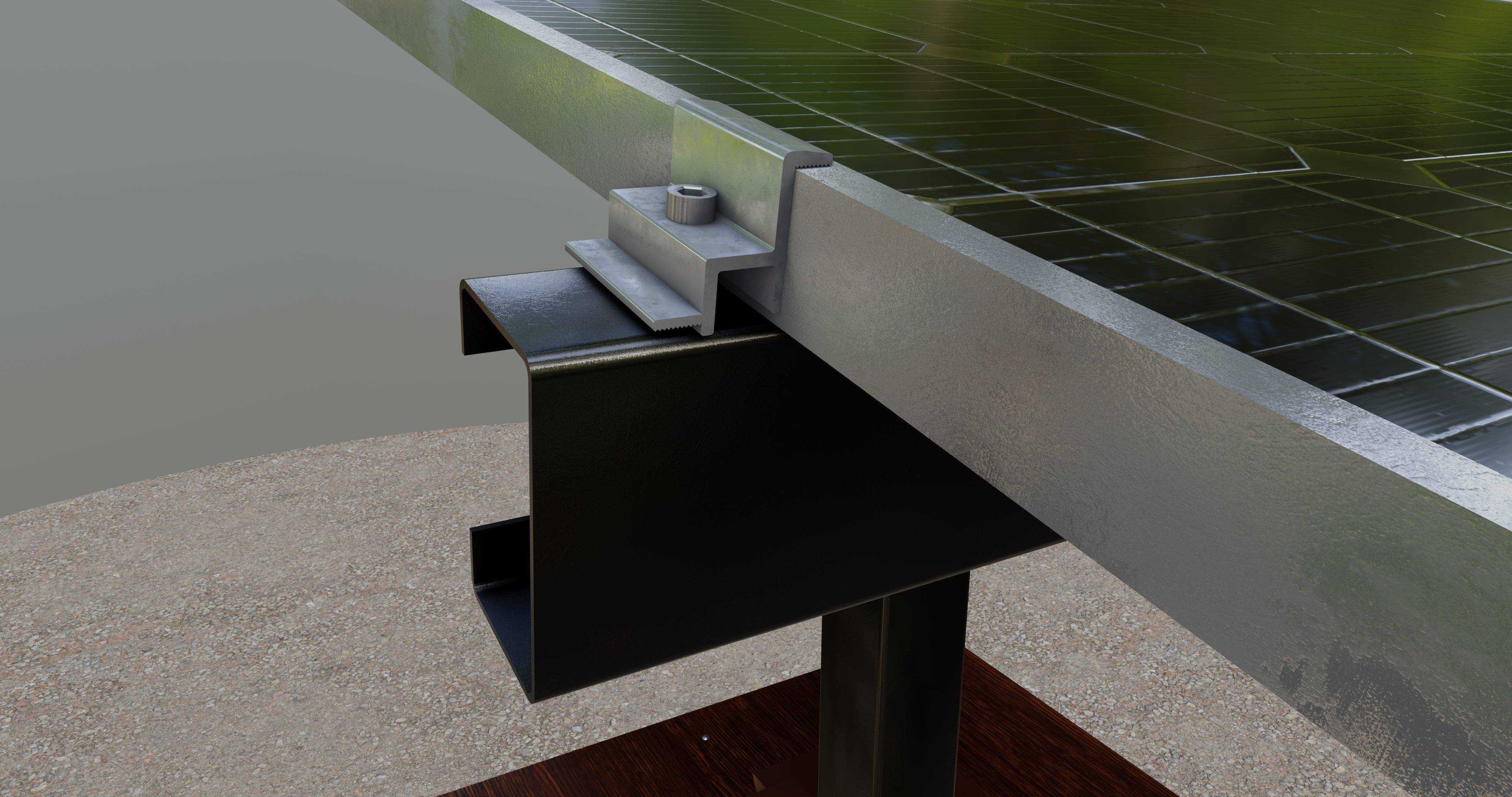 Solar Pergola Type-3 Black and White 3D model_10