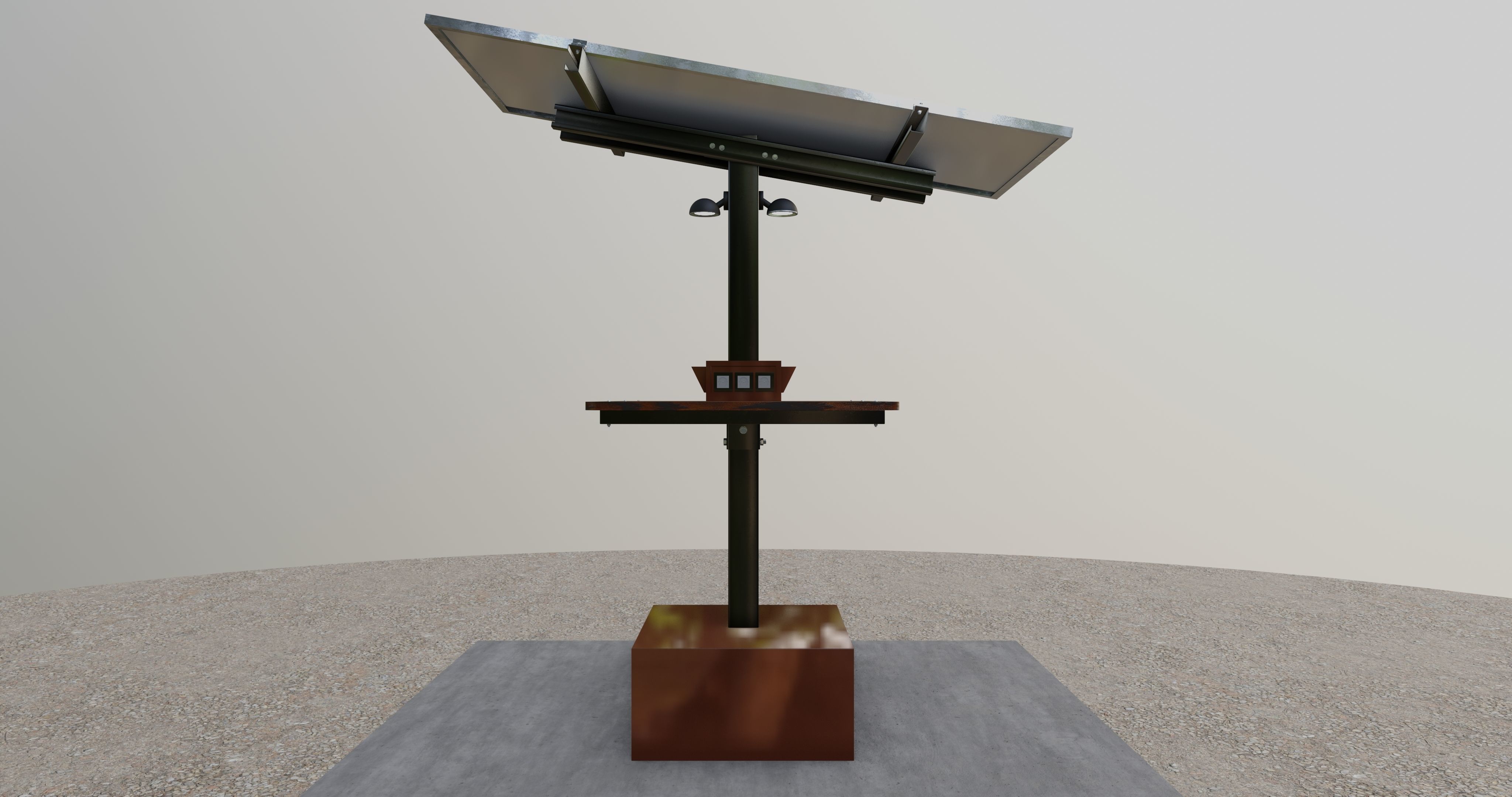 Solar Pergola Type-3 Black and White 3D model_7