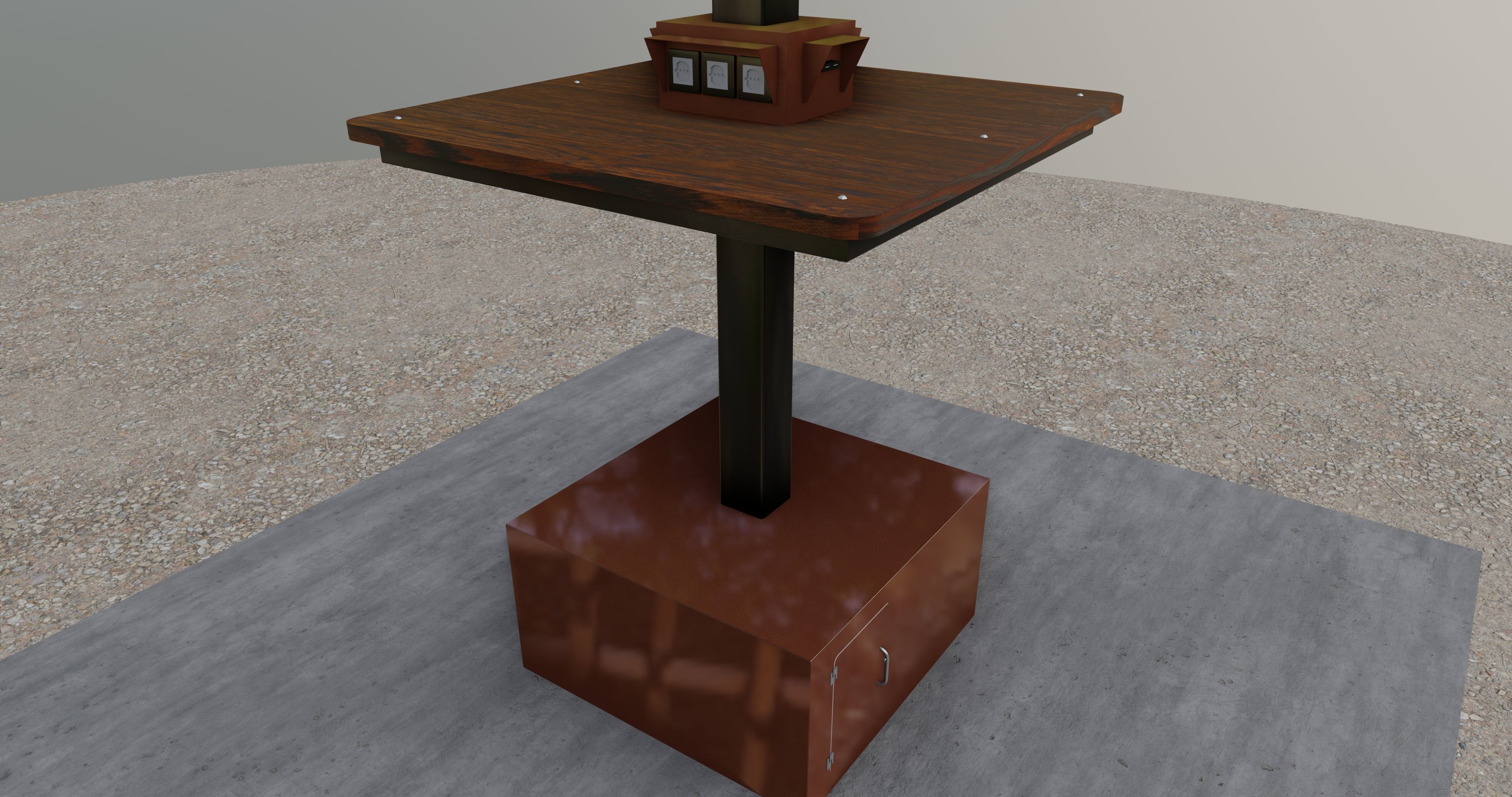 Solar Pergola Type-3 Black and White 3D model_20