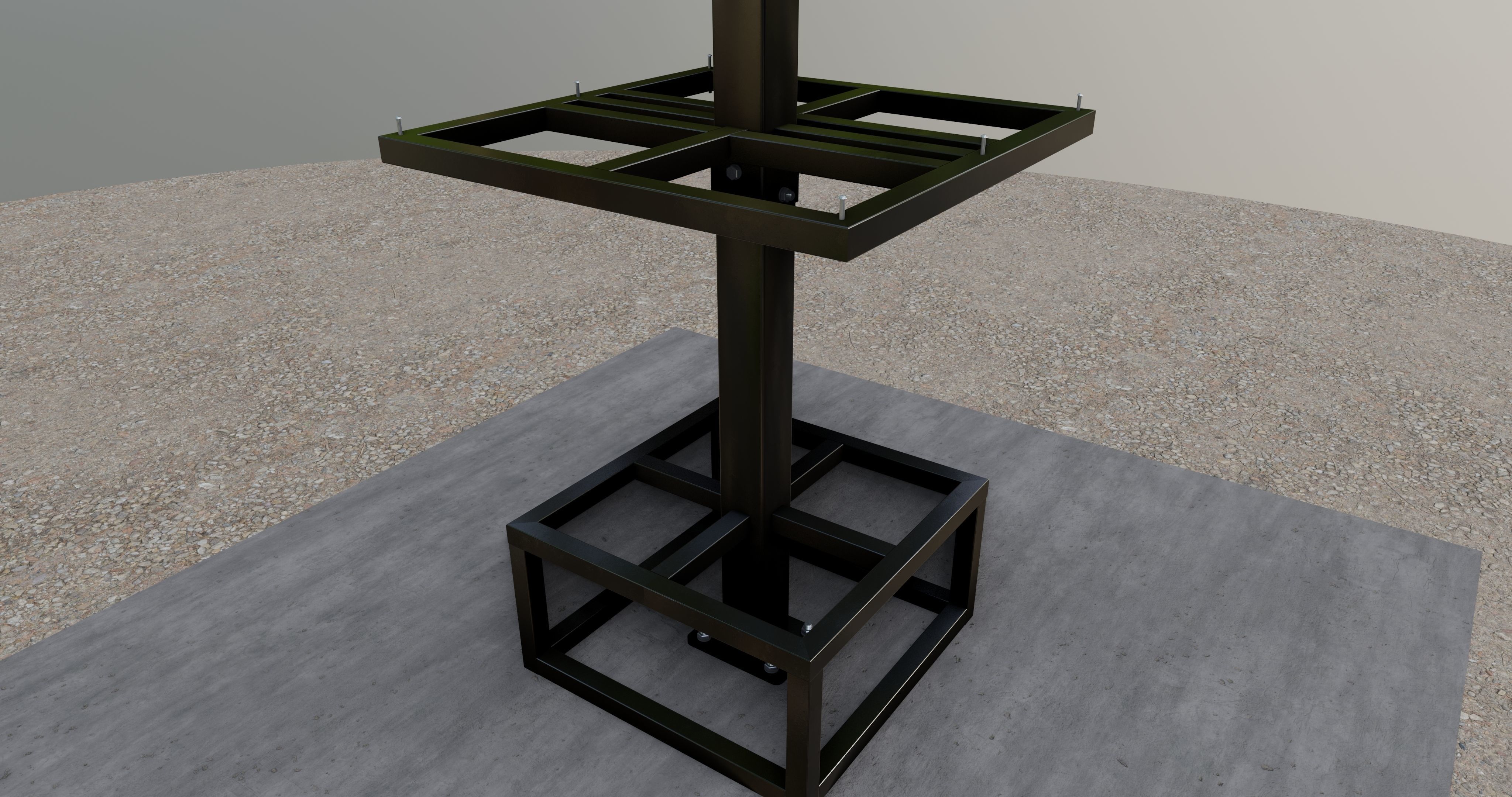 Solar Pergola Type-3 Black and White 3D model_19