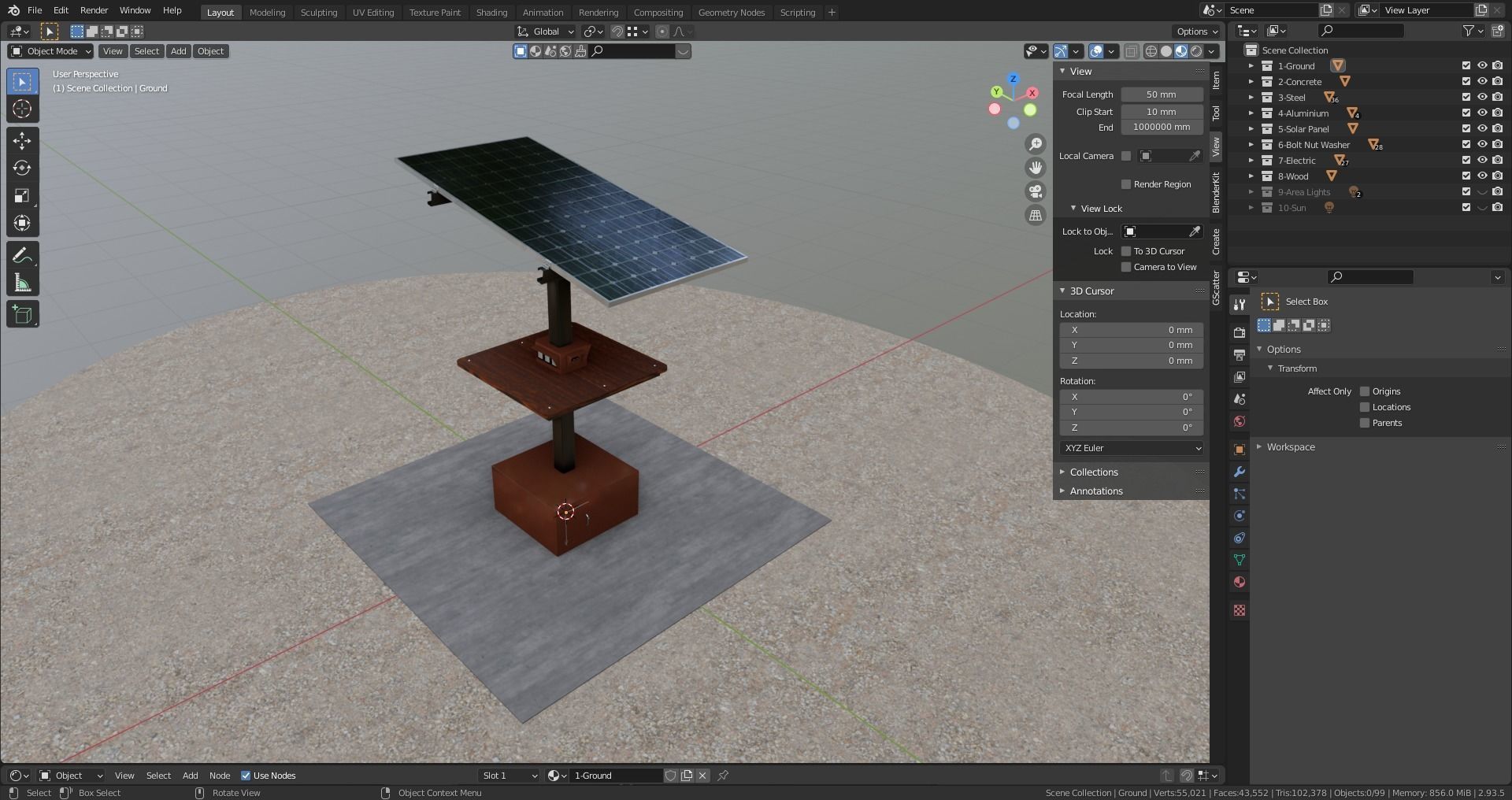 Solar Pergola Type-3 Black and White 3D model_33
