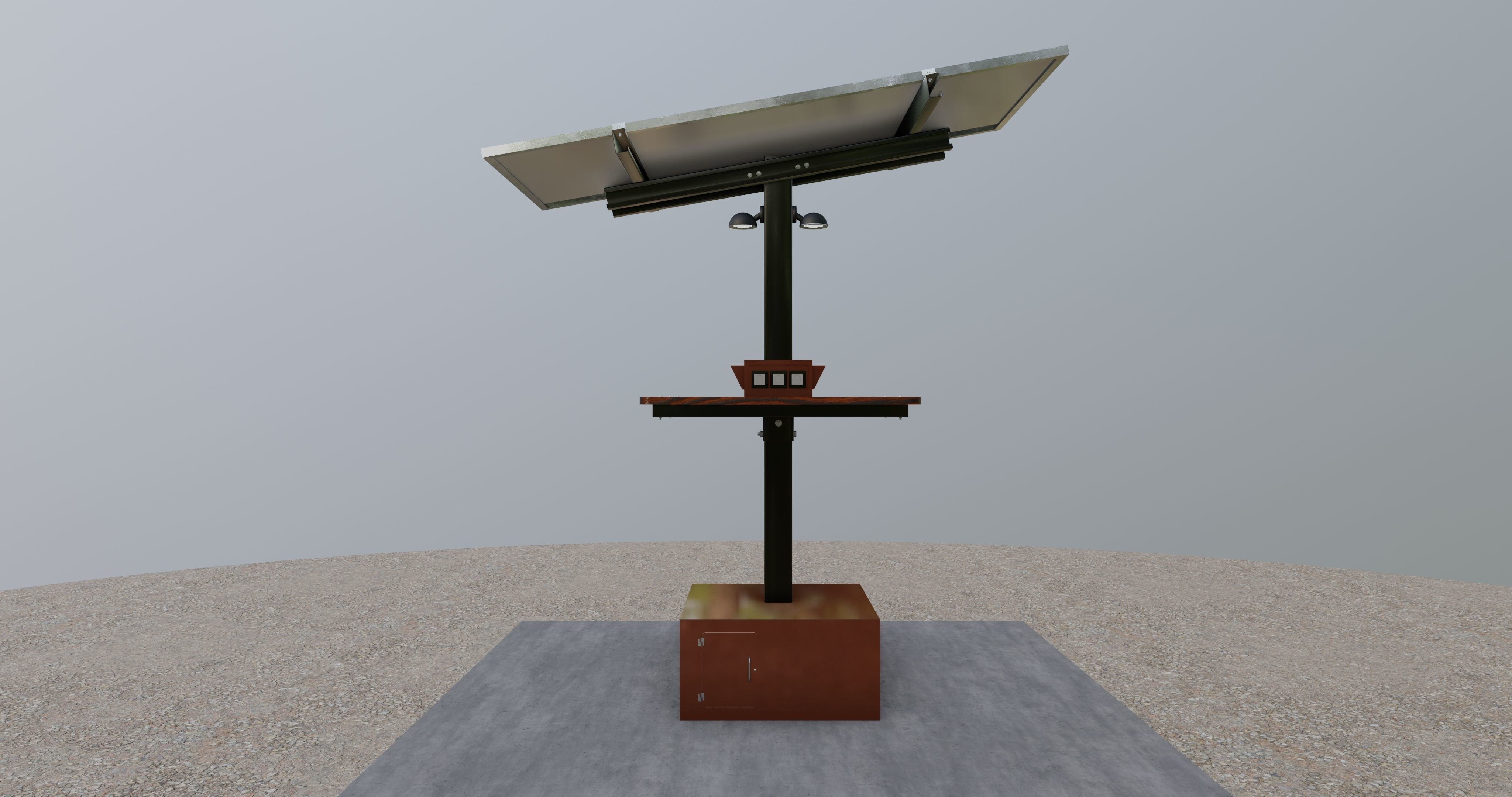 Solar Pergola Type-3 Black and White 3D model_6