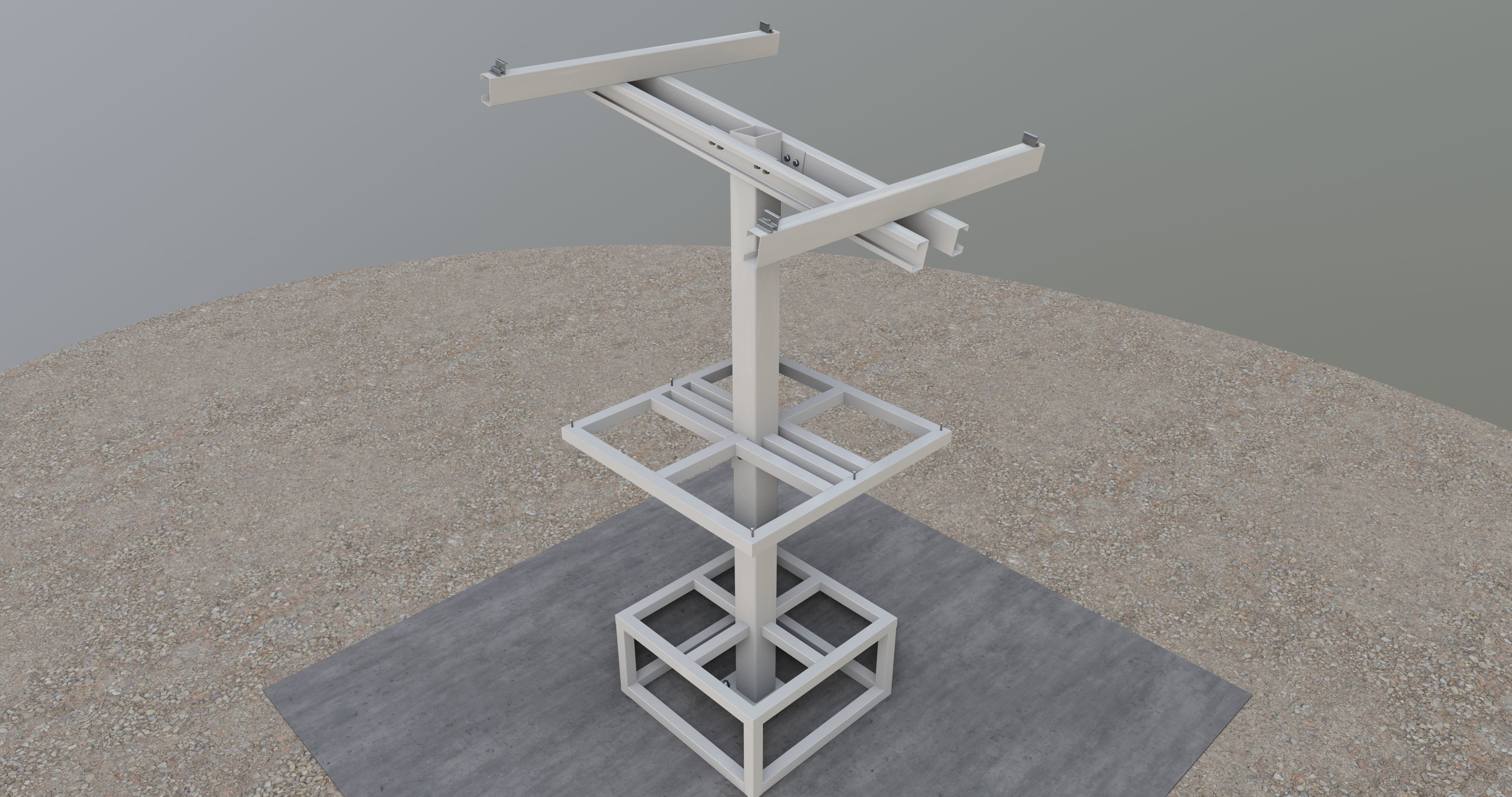 Solar Pergola Type-3 Black and White 3D model_29