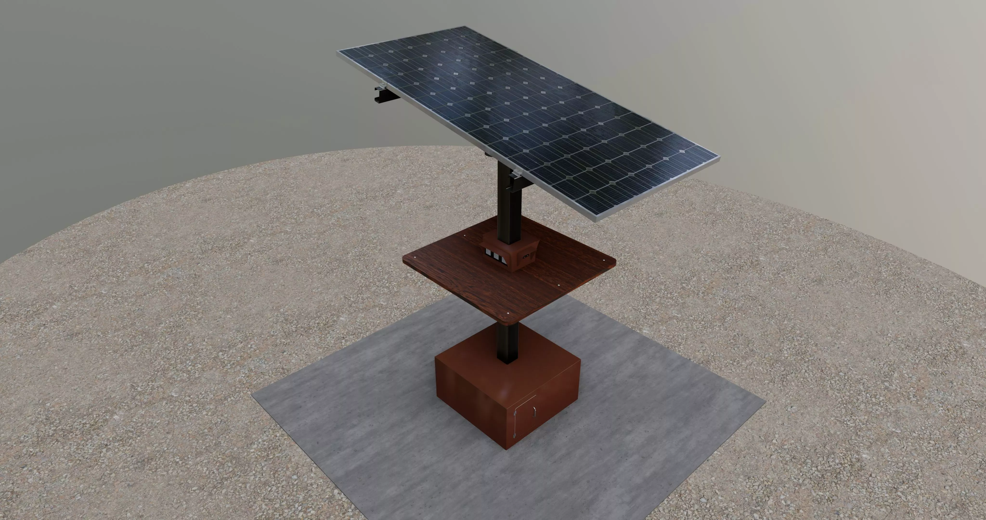 Solar Pergola Type-3 Black and White 3D model_0