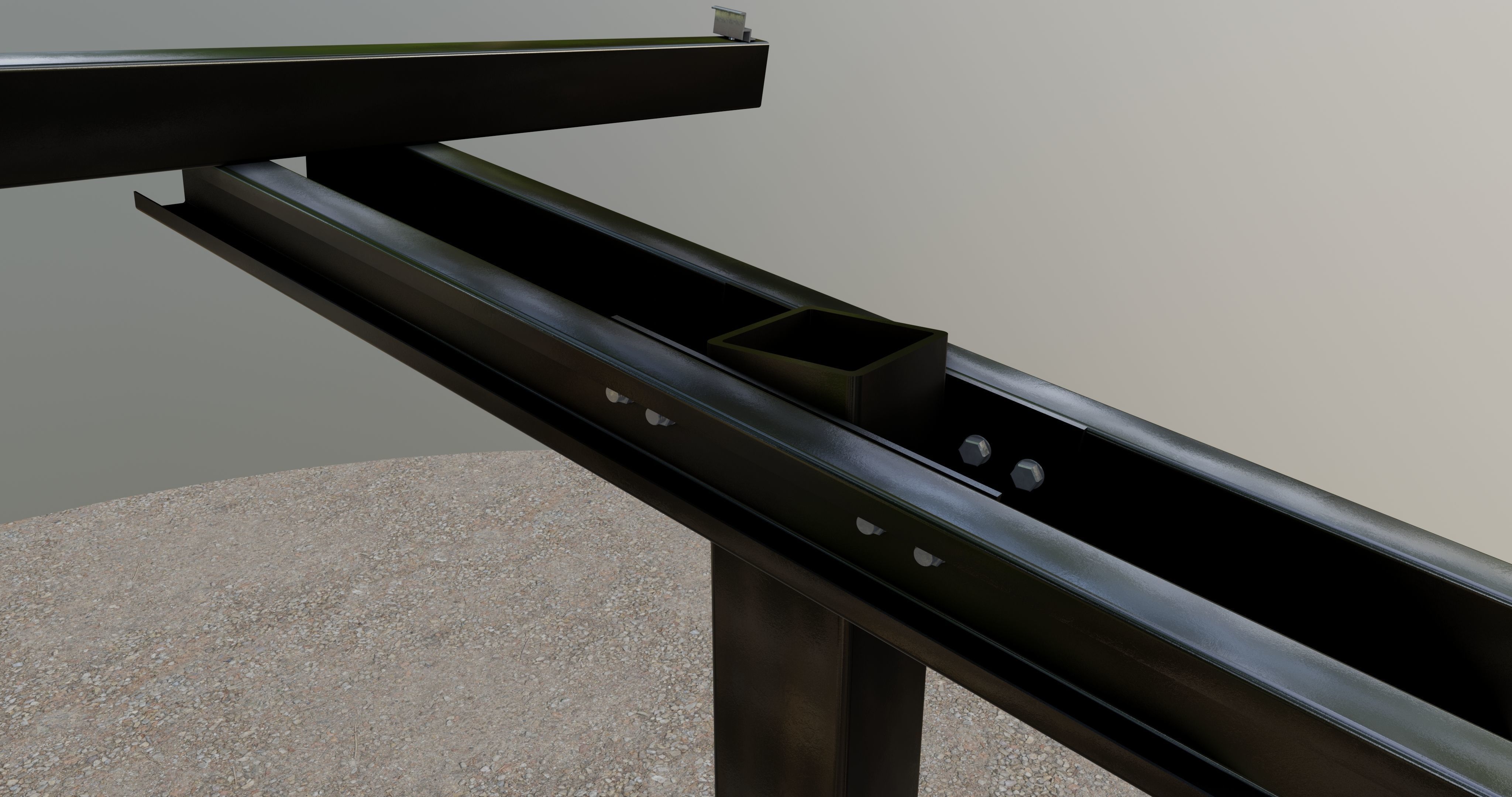 Solar Pergola Type-3 Black and White 3D model_15