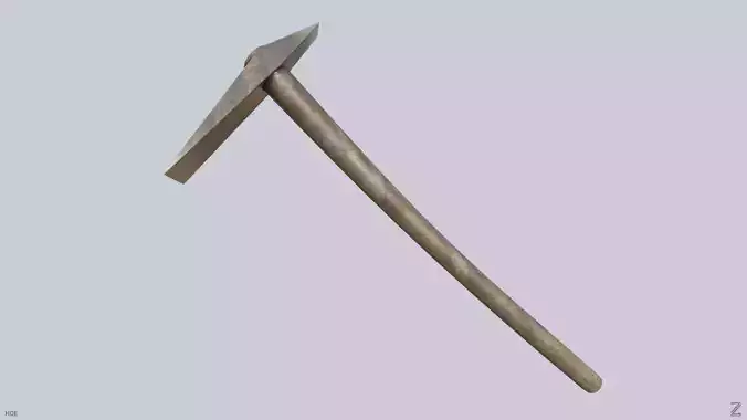 Farm hoe Low-poly 3D model