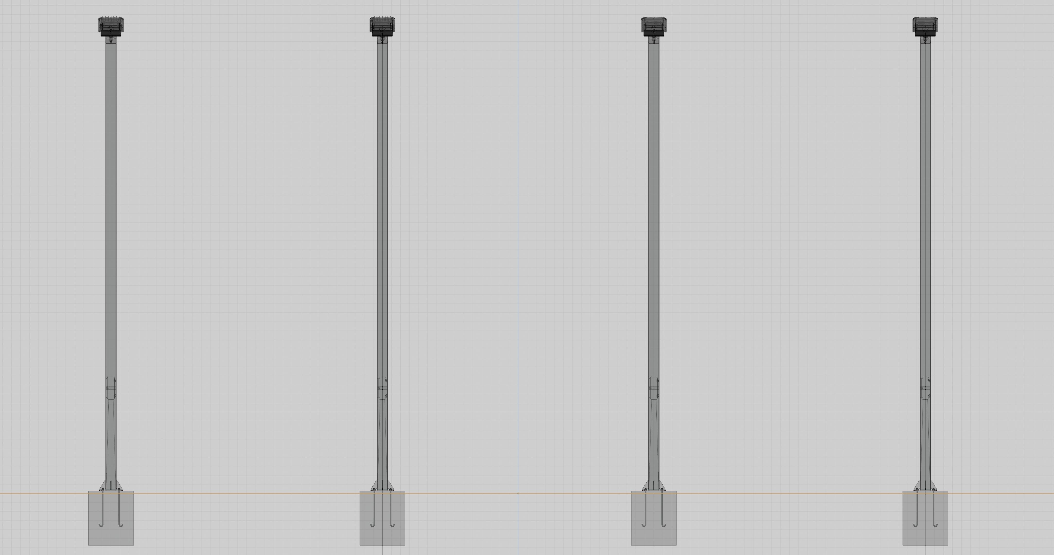 5 Meter Box Profile Lighting Pole 3D model_27