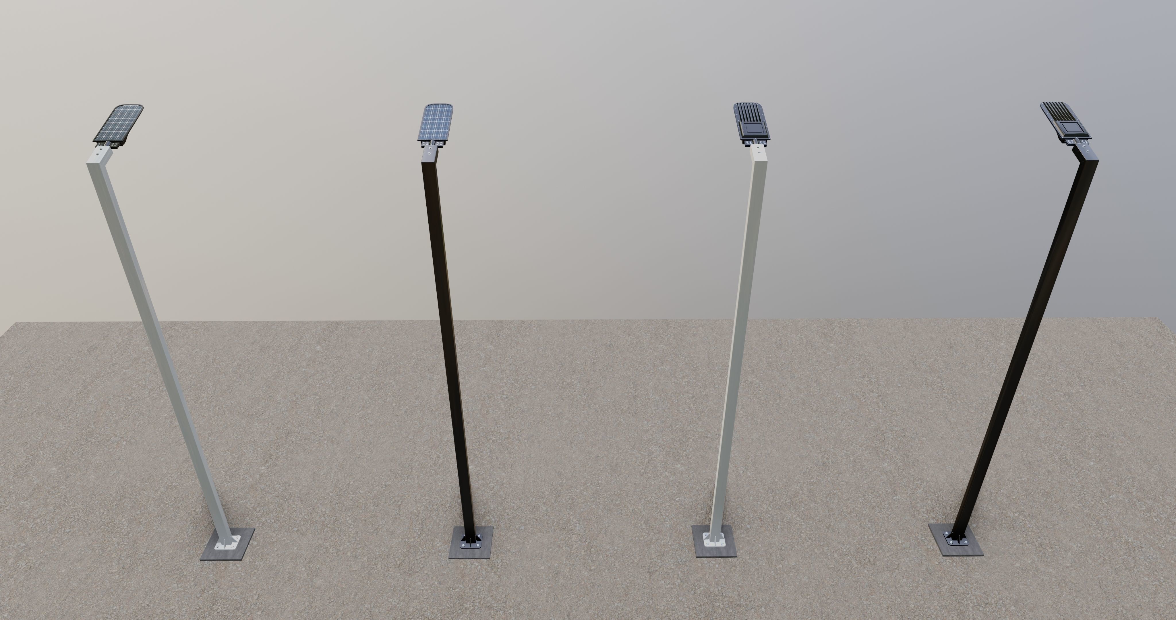 5 Meter Box Profile Lighting Pole 3D model_1