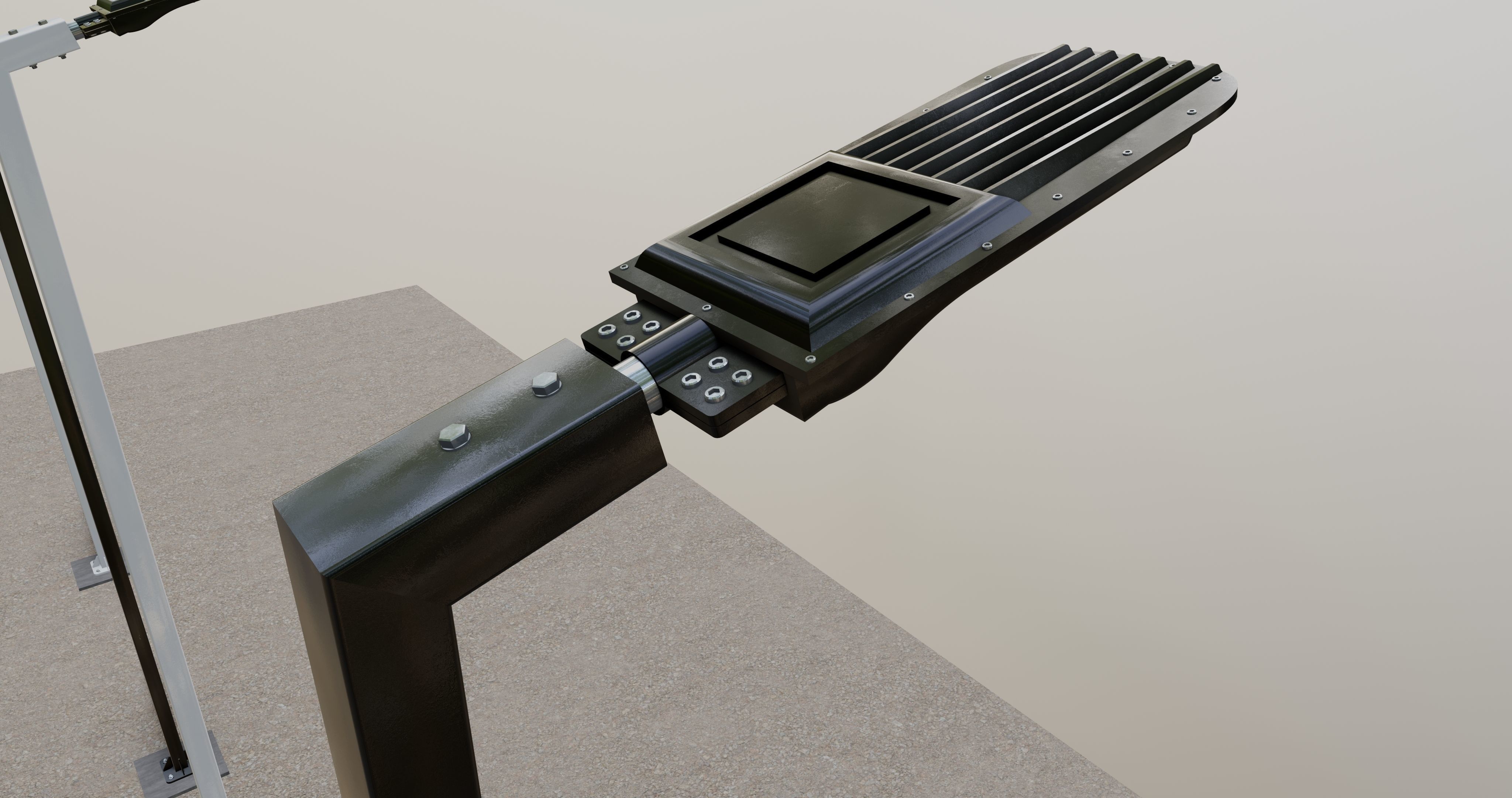 5 Meter Box Profile Lighting Pole 3D model_4