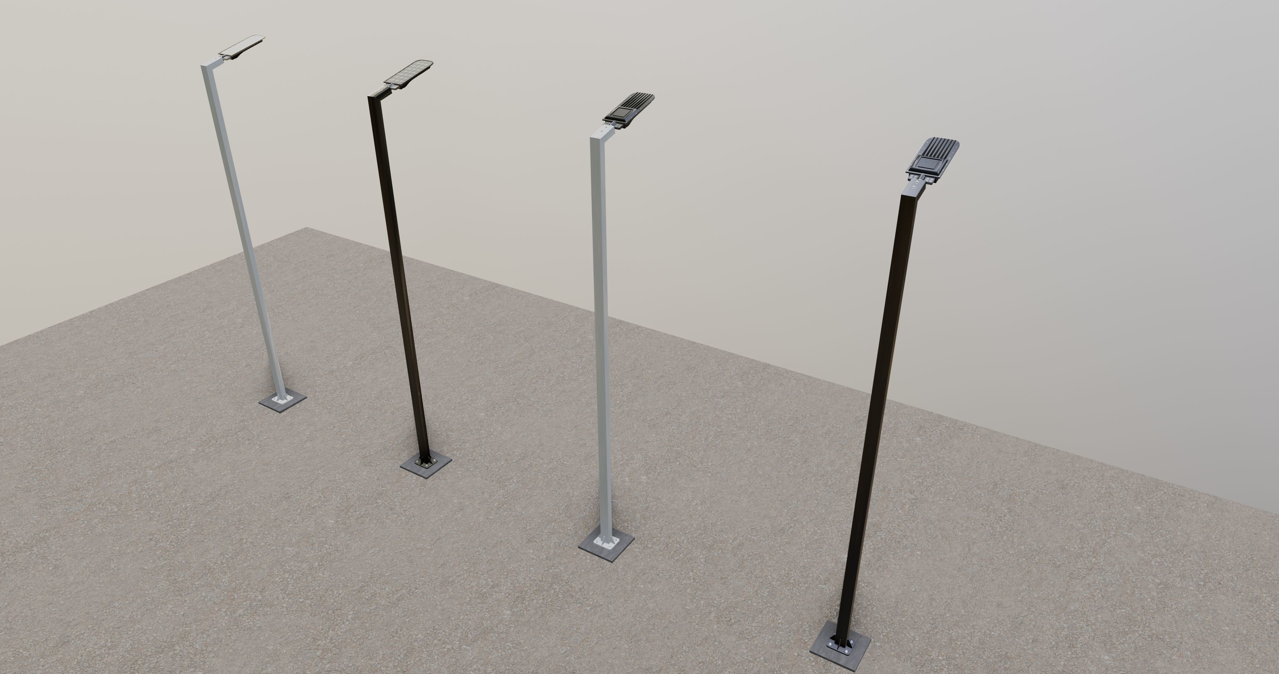 5 Meter Box Profile Lighting Pole 3D model_2