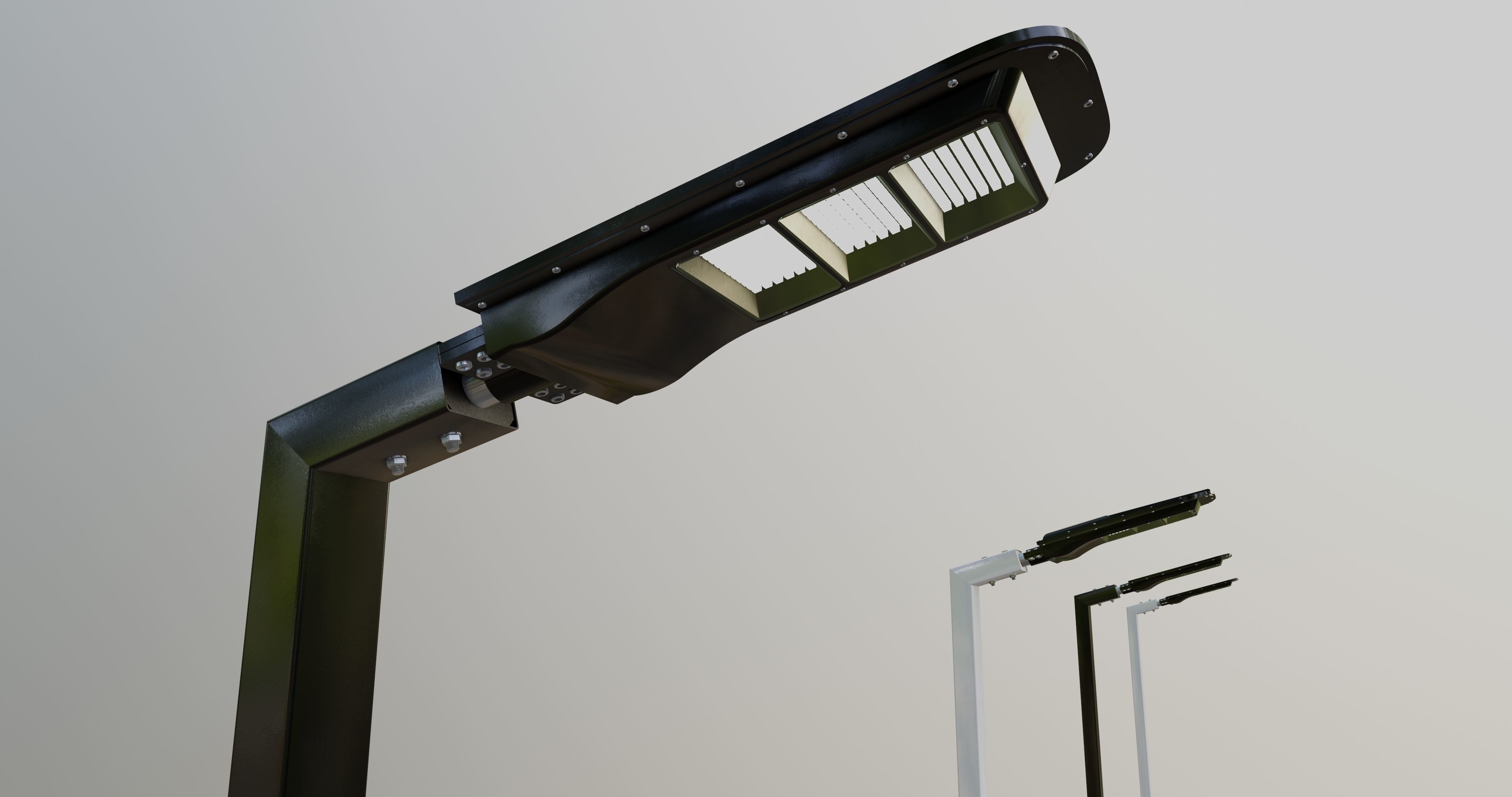 5 Meter Box Profile Lighting Pole 3D model_3
