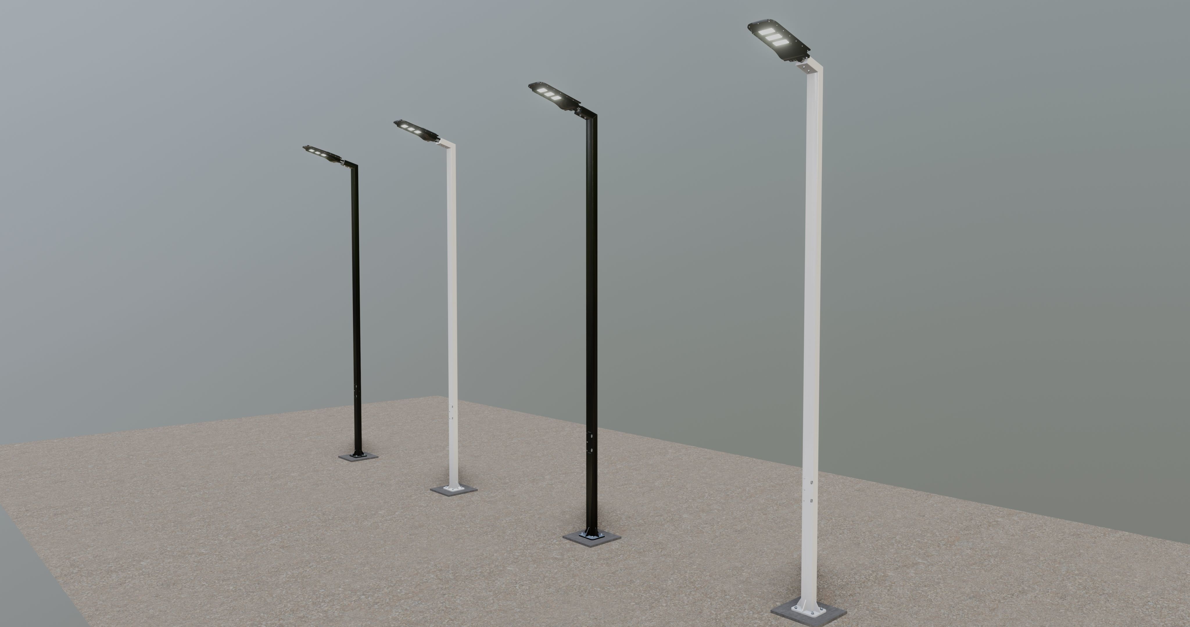 5 Meter Box Profile Lighting Pole 3D model_20